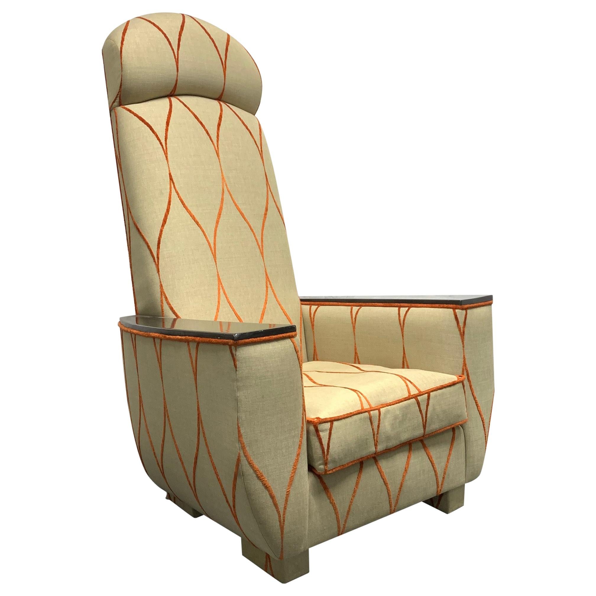 Decorative Modern Tall Back Armchair For Sale
