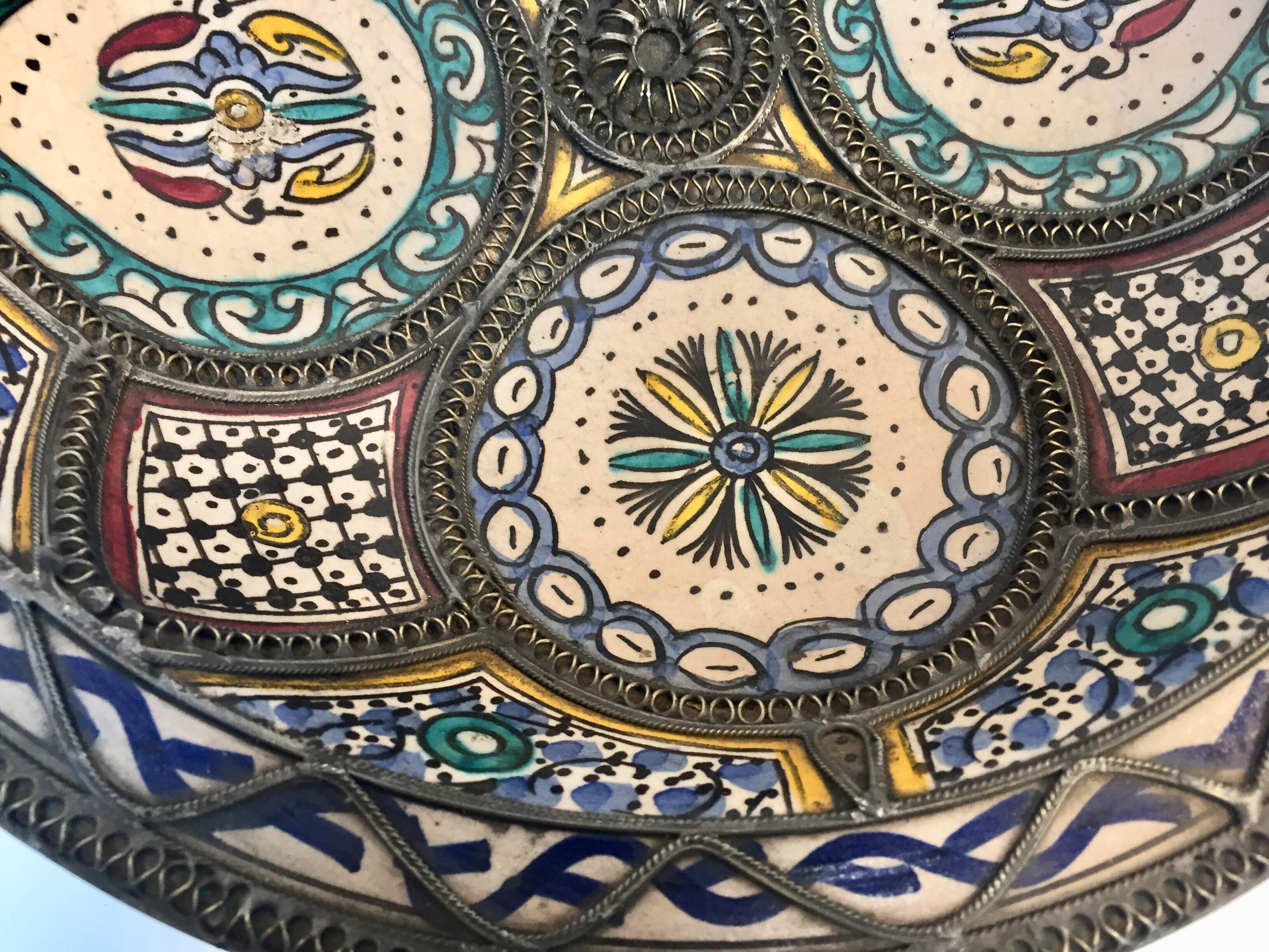 Decorative Moroccan Handcrafted Ceramic Bowl from Fez 2