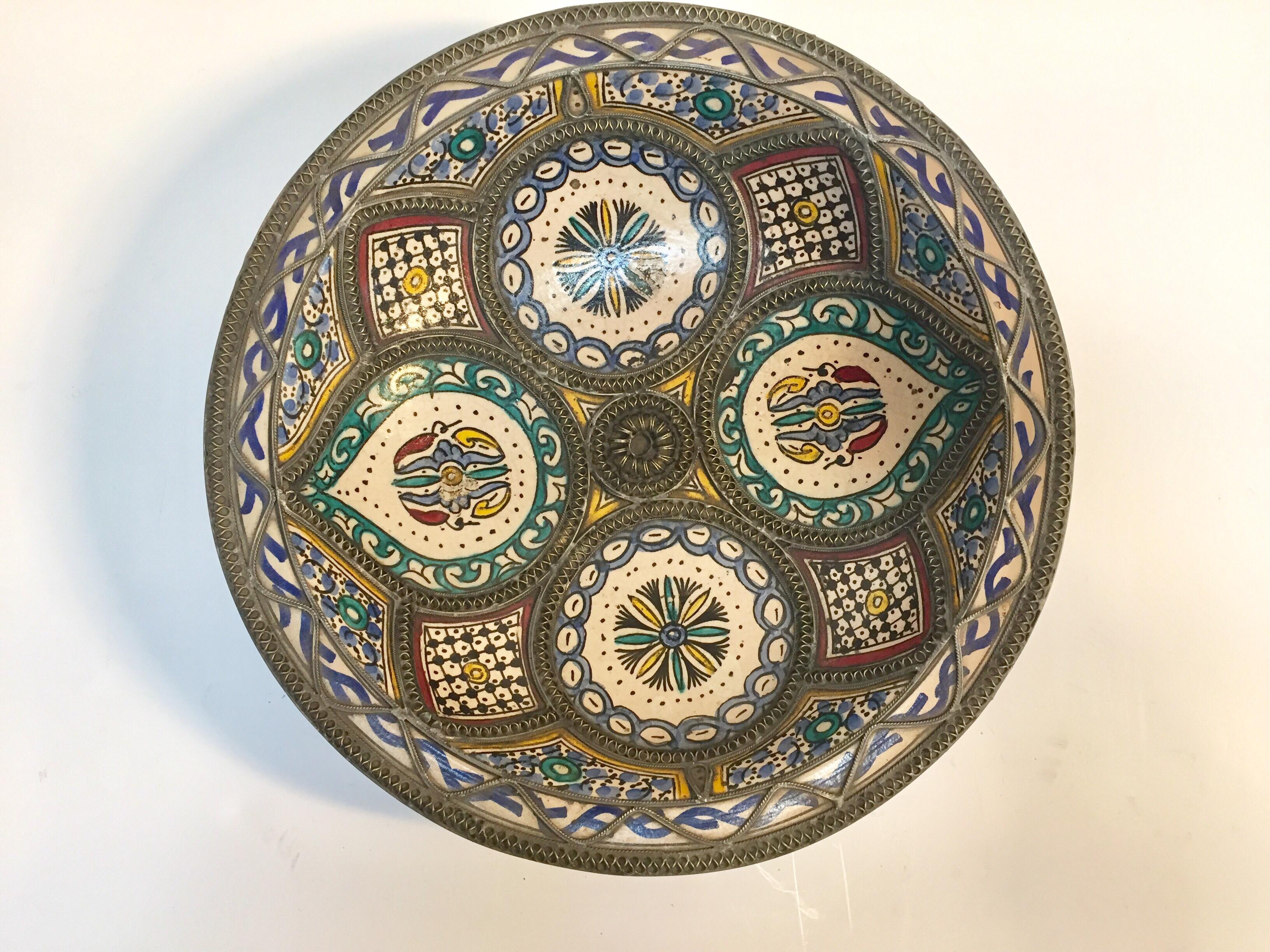 Decorative Moroccan Handcrafted Ceramic Bowl from Fez 2