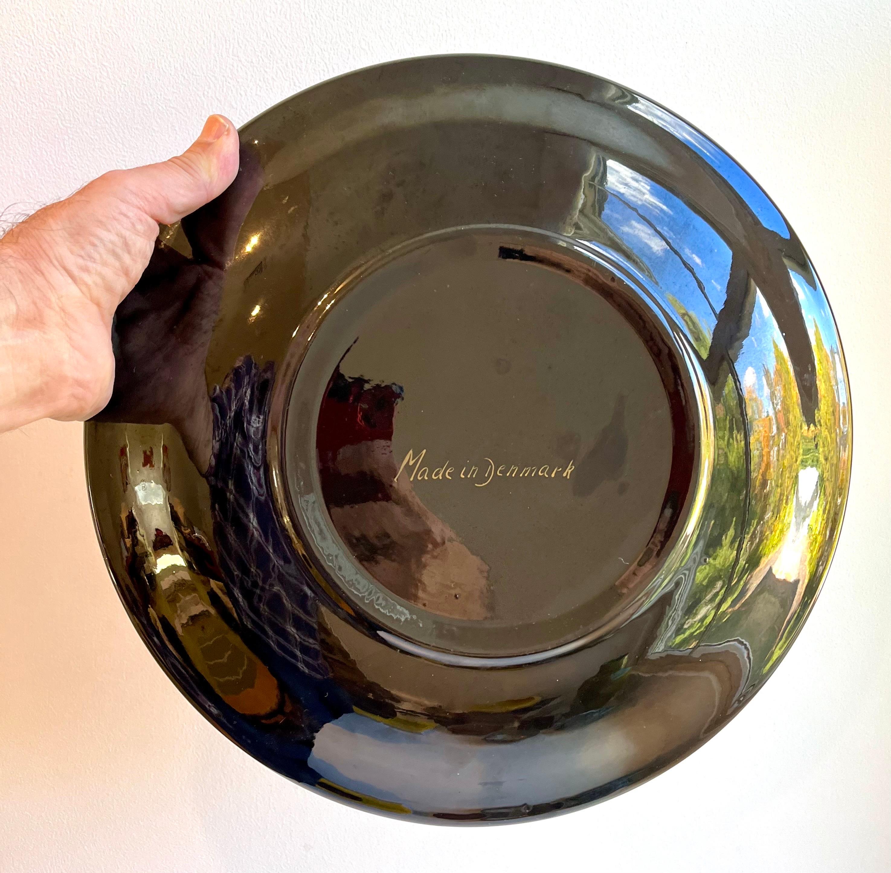 Terracotta Ciotola centrotavola decorativa con piastrelle a mosaico, danese, anni '70 in vendita