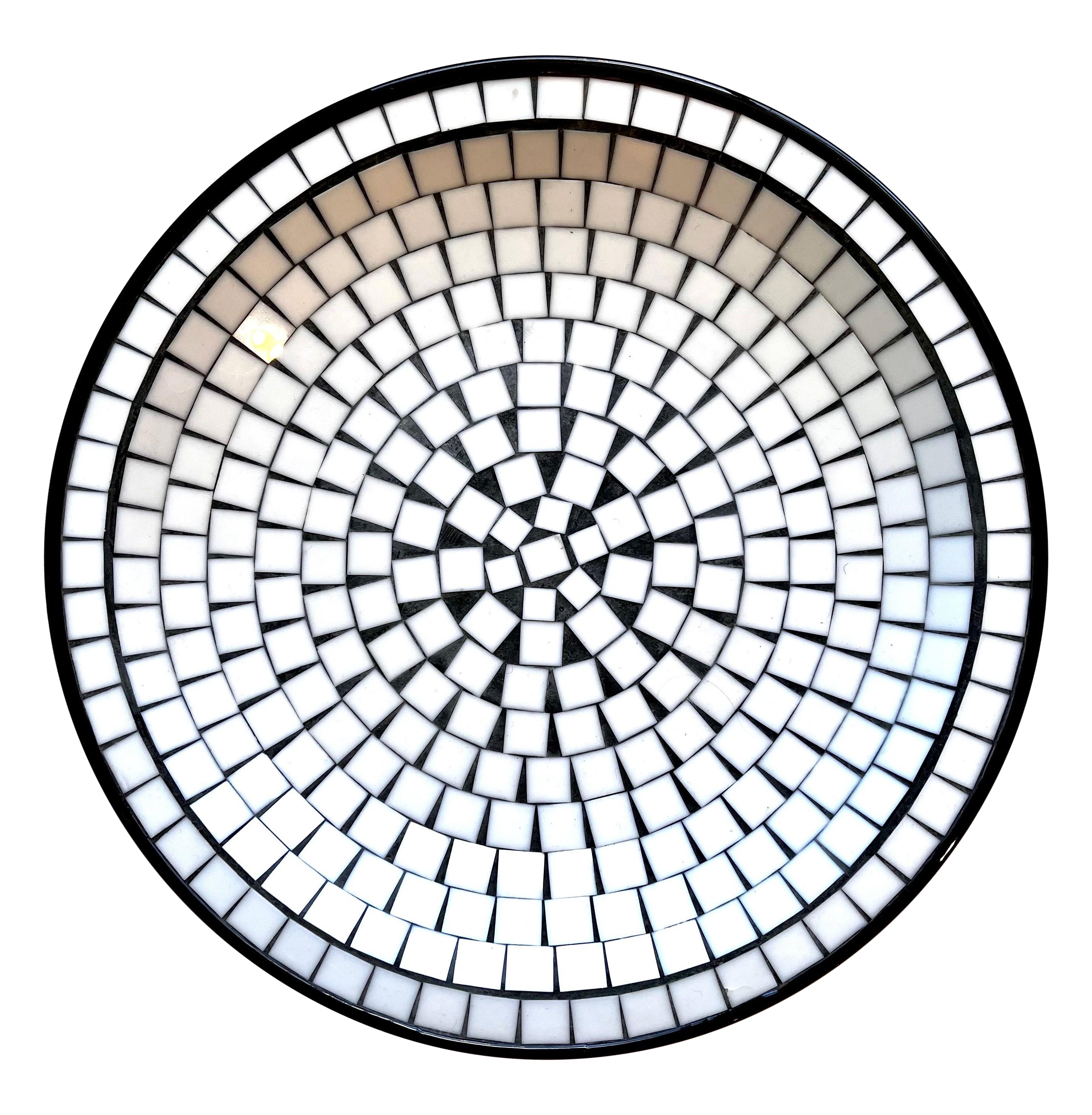 Dekorative Mosaikfliesen-Mittelstück-Schale, dänisch, 1970er Jahre