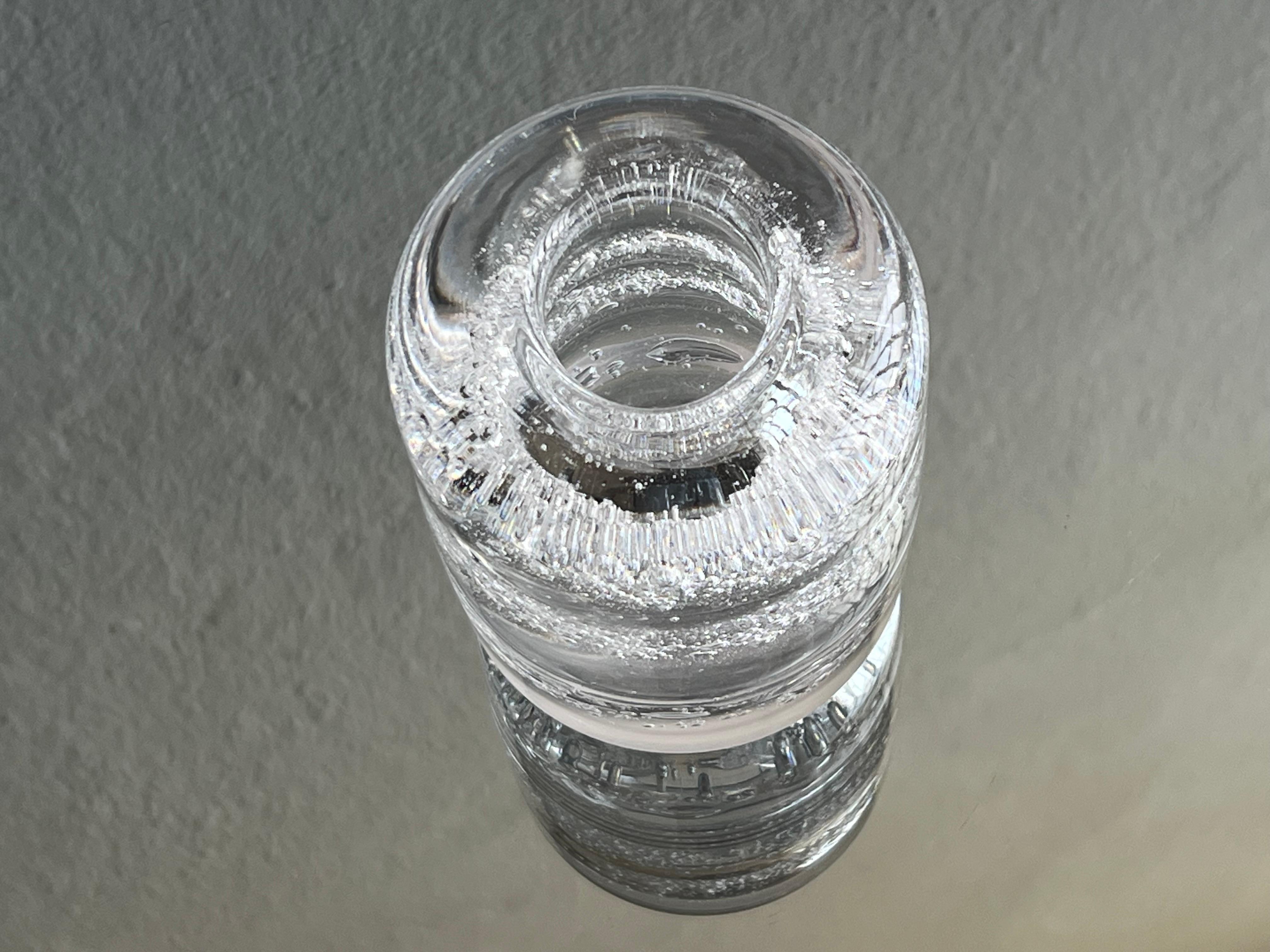 Decorative Murano clear vase Bullicante glass , collectible object for styling For Sale 3