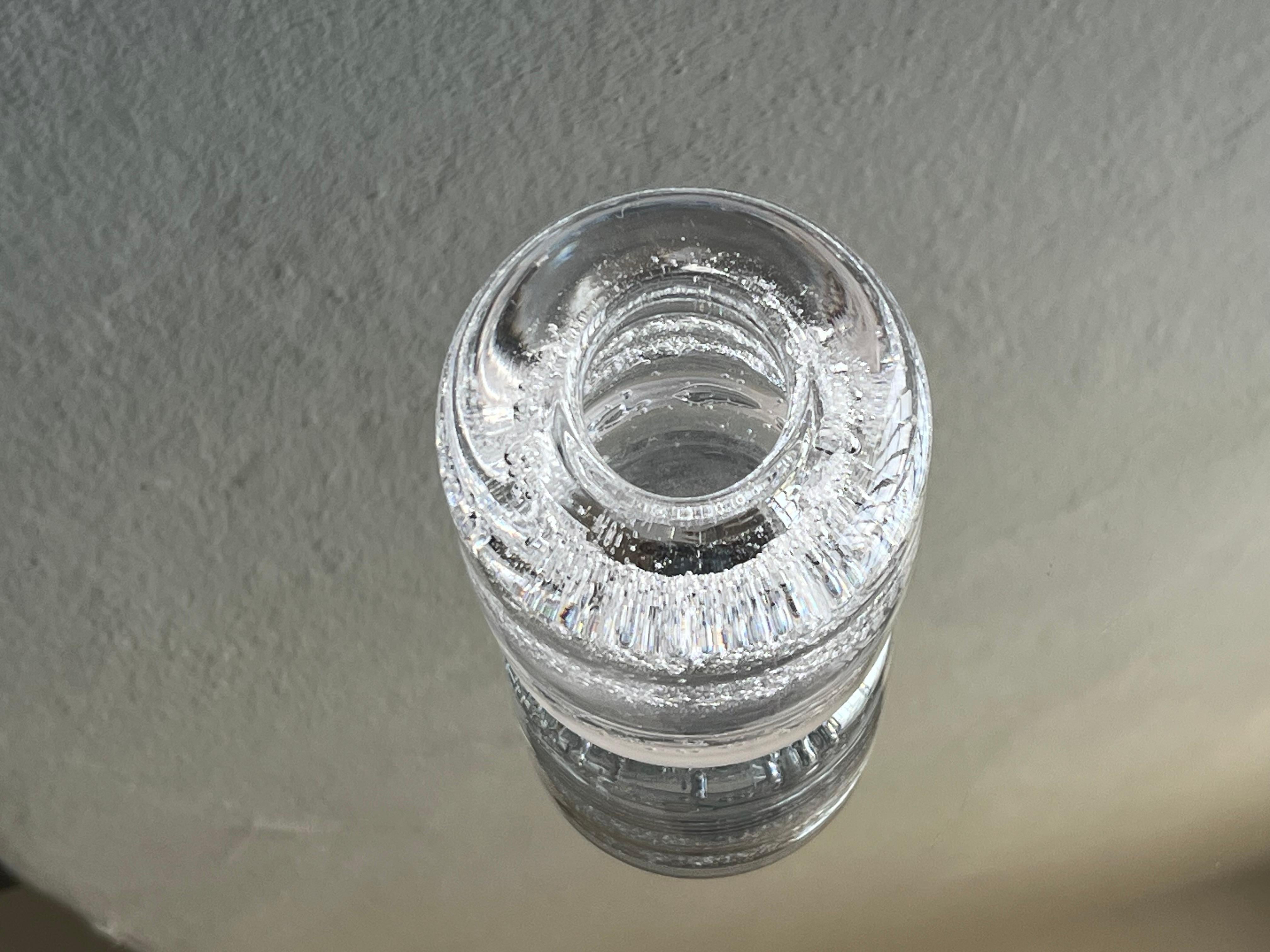Decorative Murano clear vase Bullicante glass , collectible object for styling For Sale 4