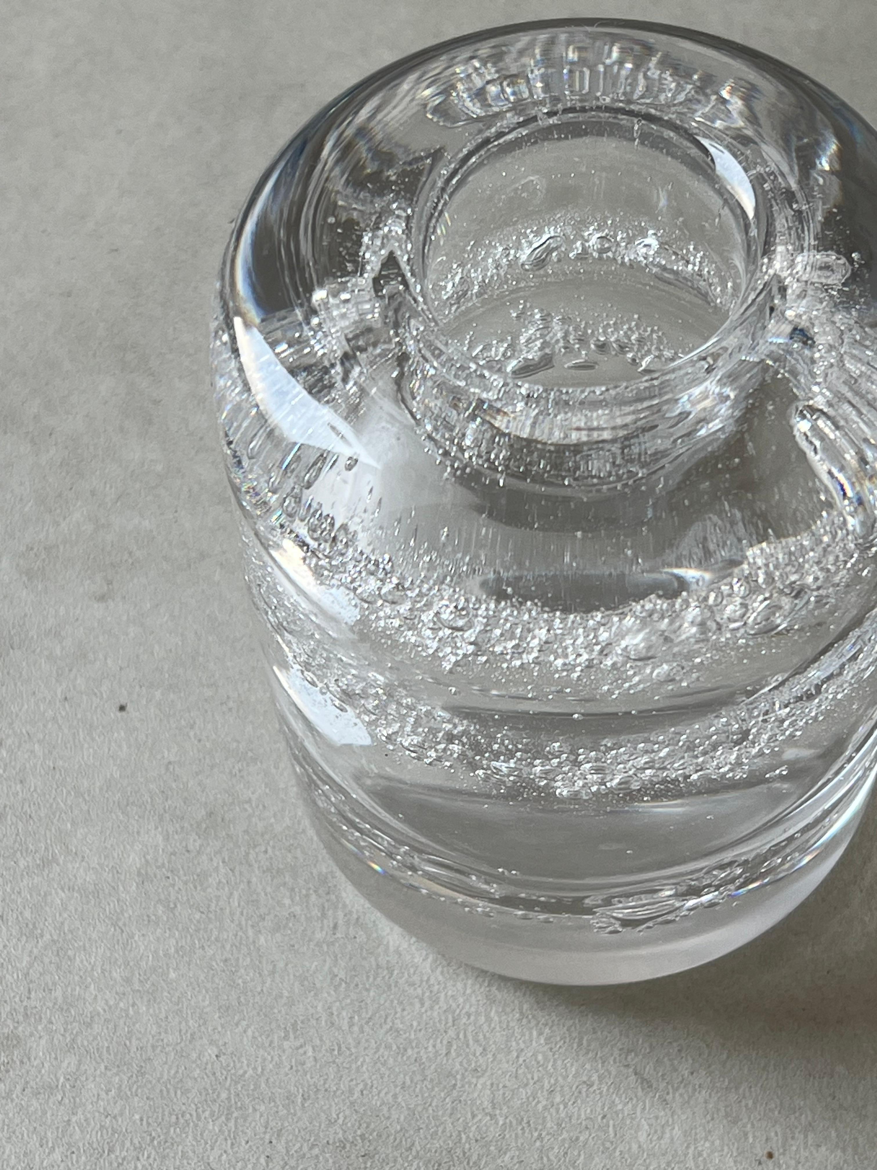 Decorative Murano clear vase Bullicante glass , collectible object for styling For Sale 5