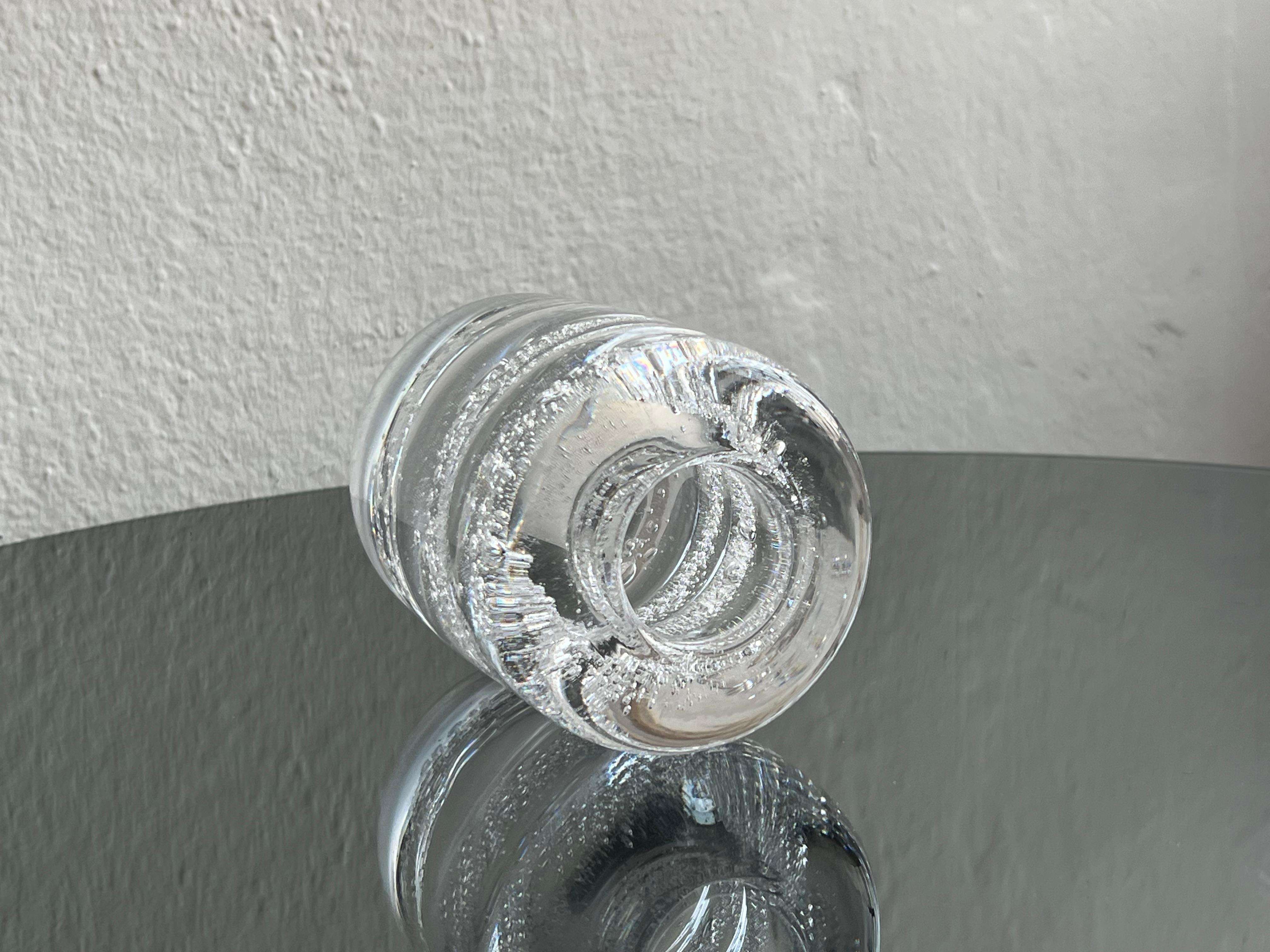 Mid-20th Century Decorative Murano clear vase Bullicante glass , collectible object for styling For Sale