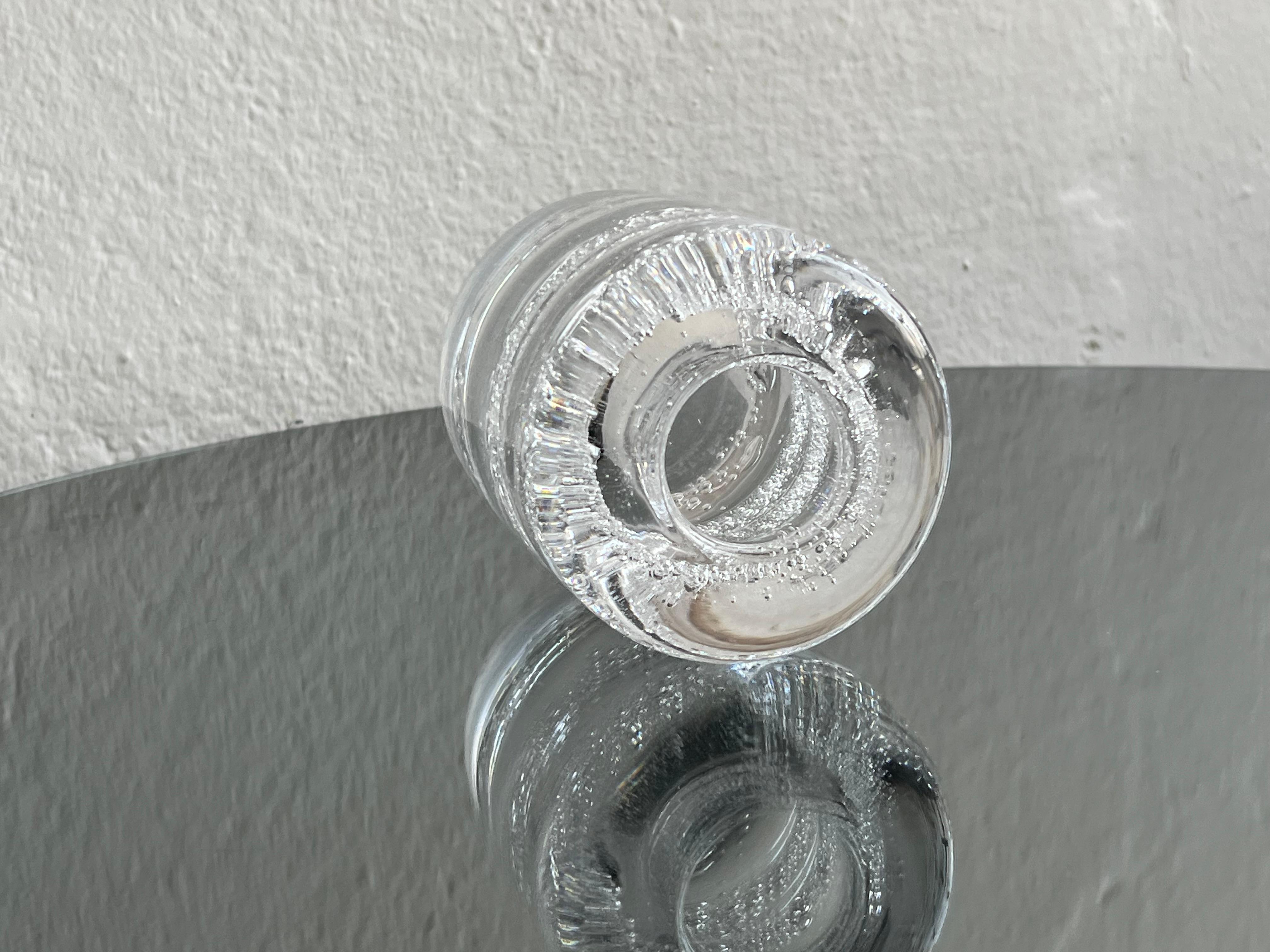 Murano Glass Decorative Murano clear vase Bullicante glass , collectible object for styling For Sale