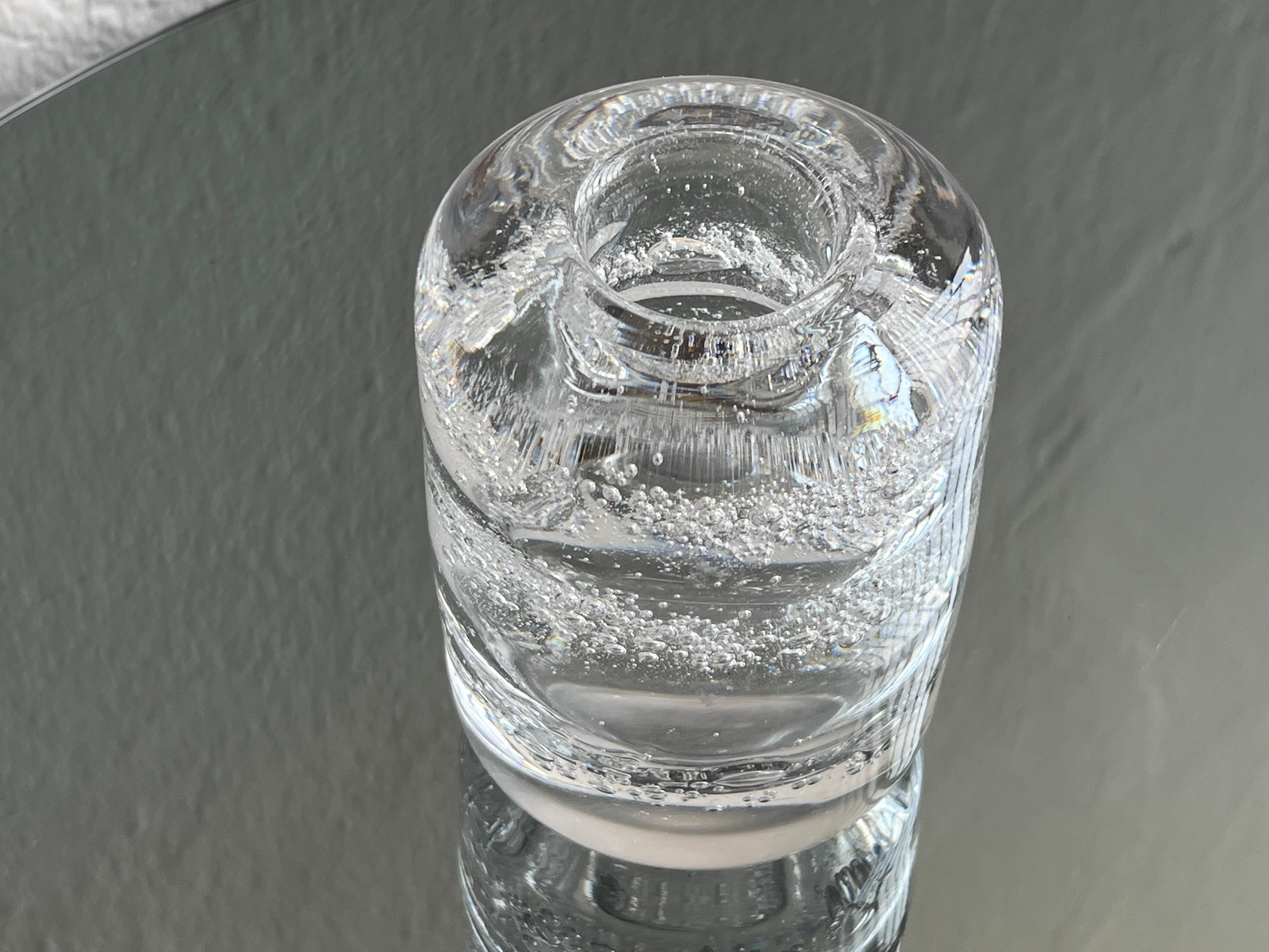 Decorative Murano clear vase Bullicante glass , collectible object for styling For Sale 2