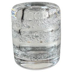 Decorative Murano clear vase Bullicante glass , collectible object for styling