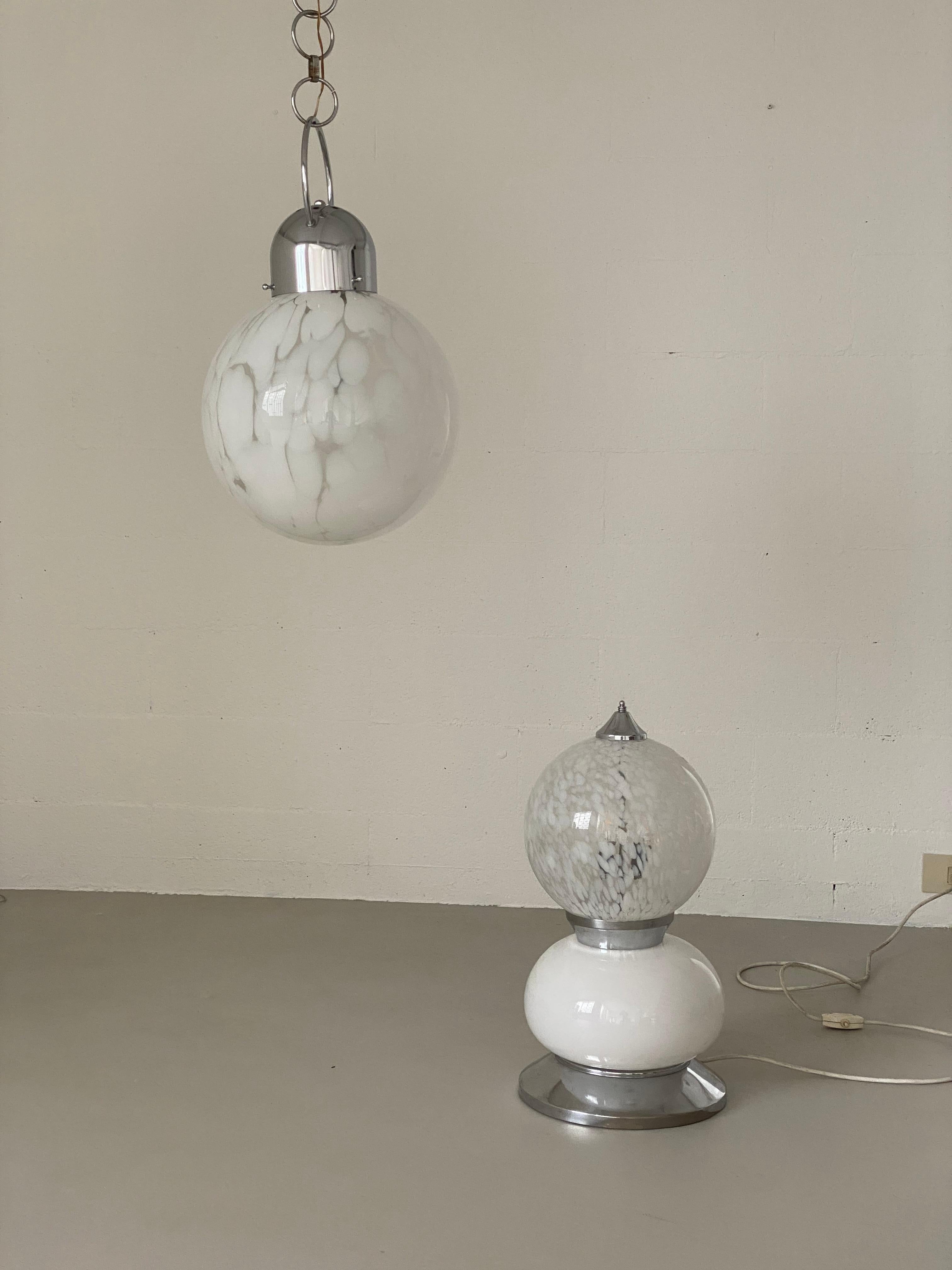 Decorative Murano Glass Floor / Table Lamp, Carlo Nason for Mazzega For Sale 8