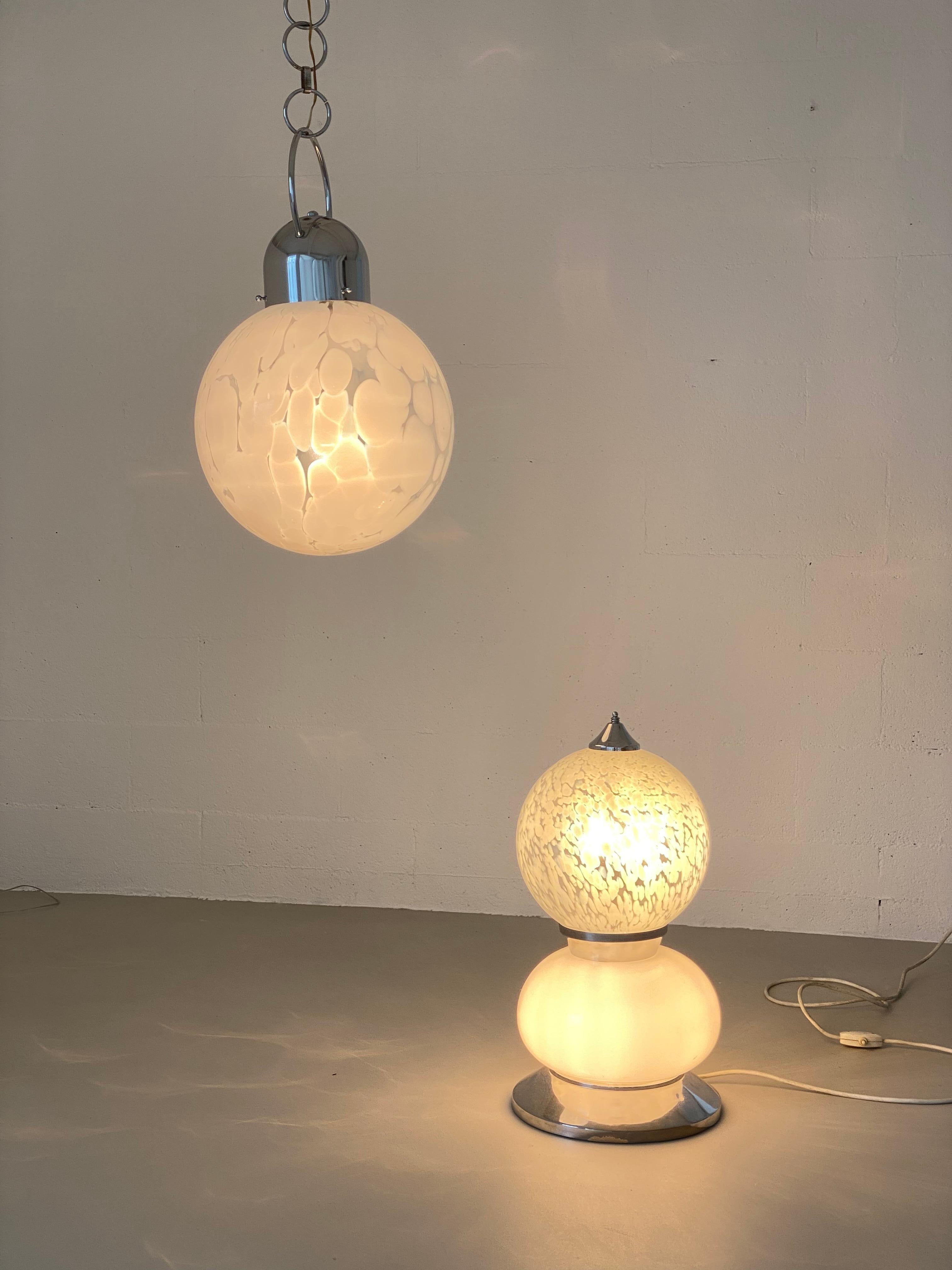 Decorative Murano Glass Floor / Table Lamp, Carlo Nason for Mazzega For Sale 9