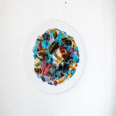 Scultura decorativa da parete in vetro di Murano, "Eterna" Design sostenibile di recupero