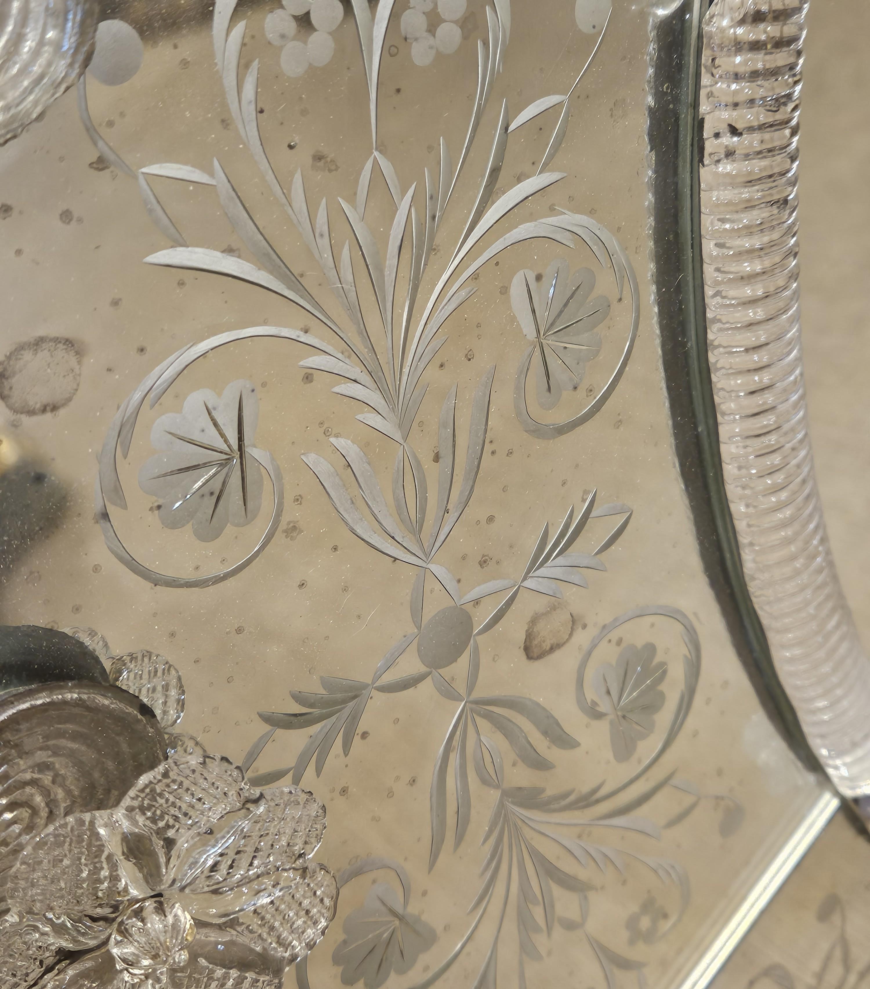 Art Deco Decorative Murano Shaped Mirror For Sale