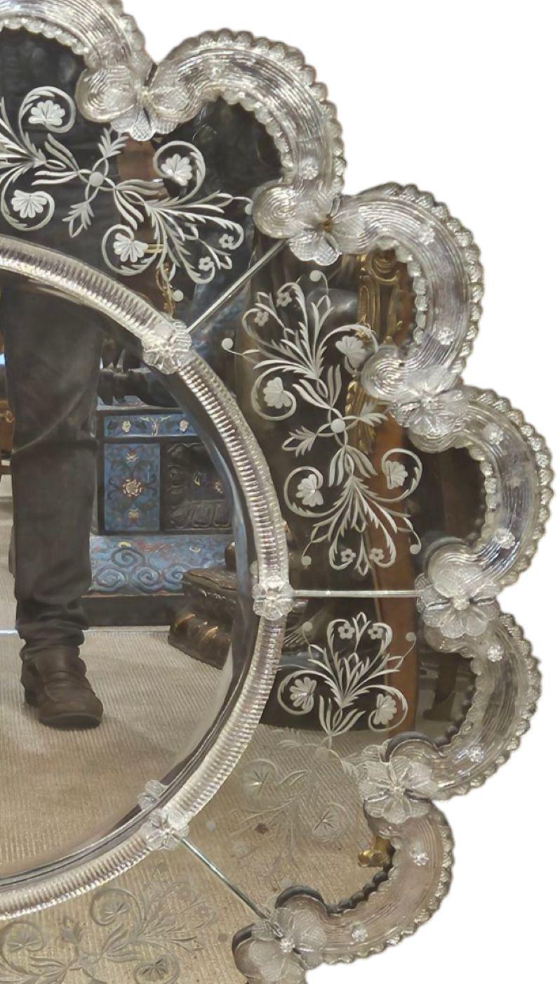 Italian Decorative Murano Shaped Mirror For Sale