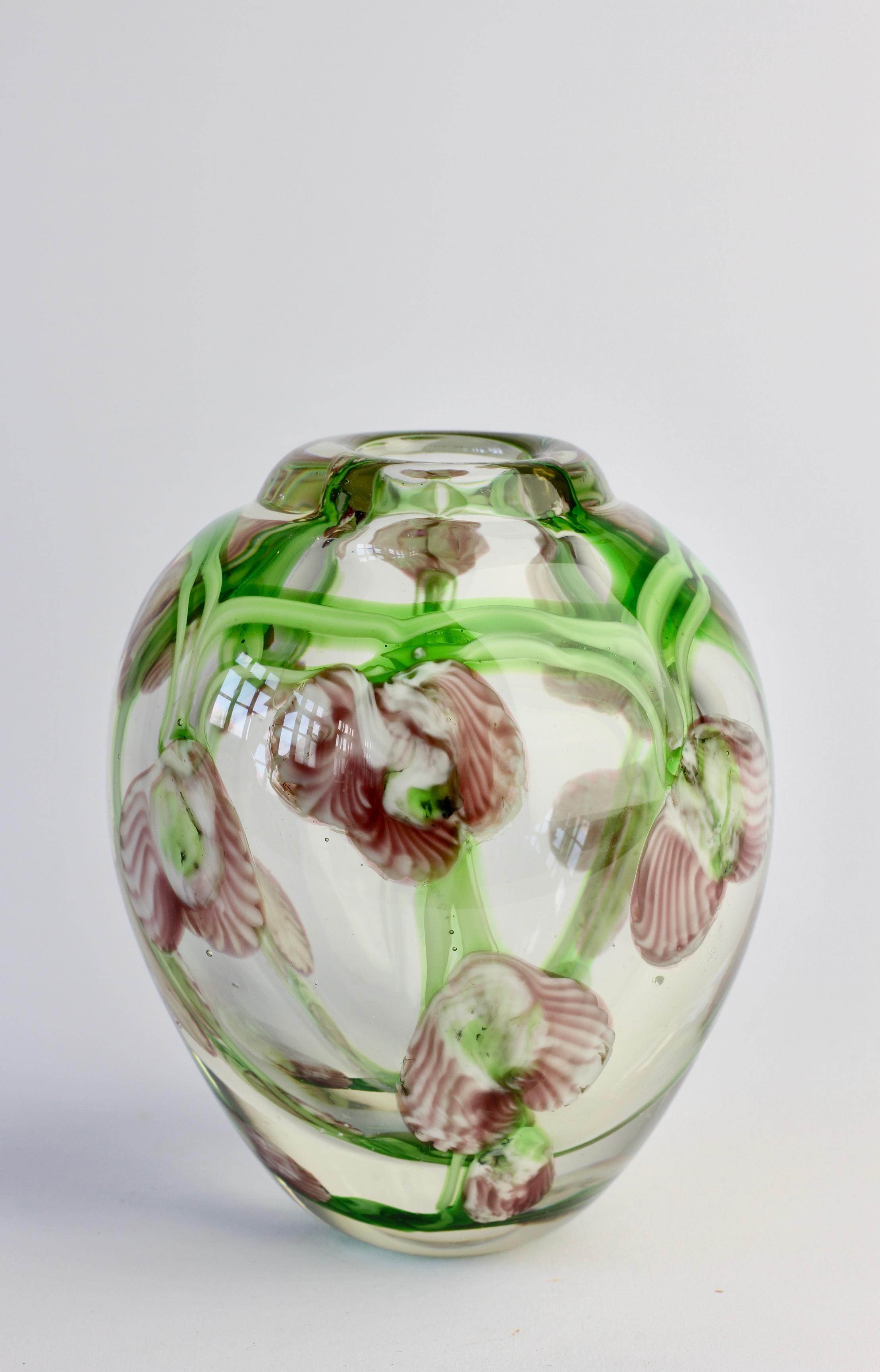 green flower vase