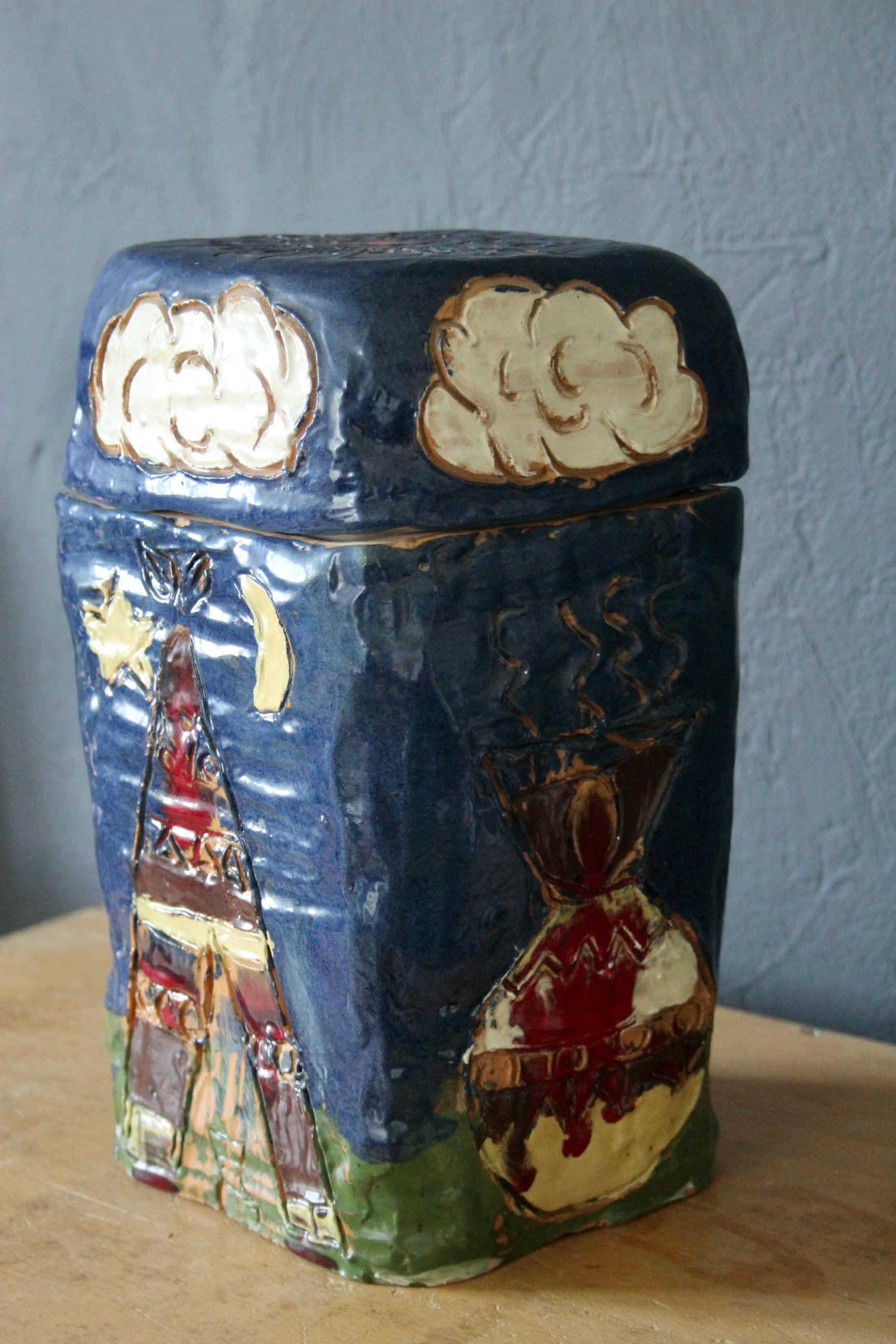 Decorative naive ceramic box en Bueno estado para la venta en grand Lancy, CH