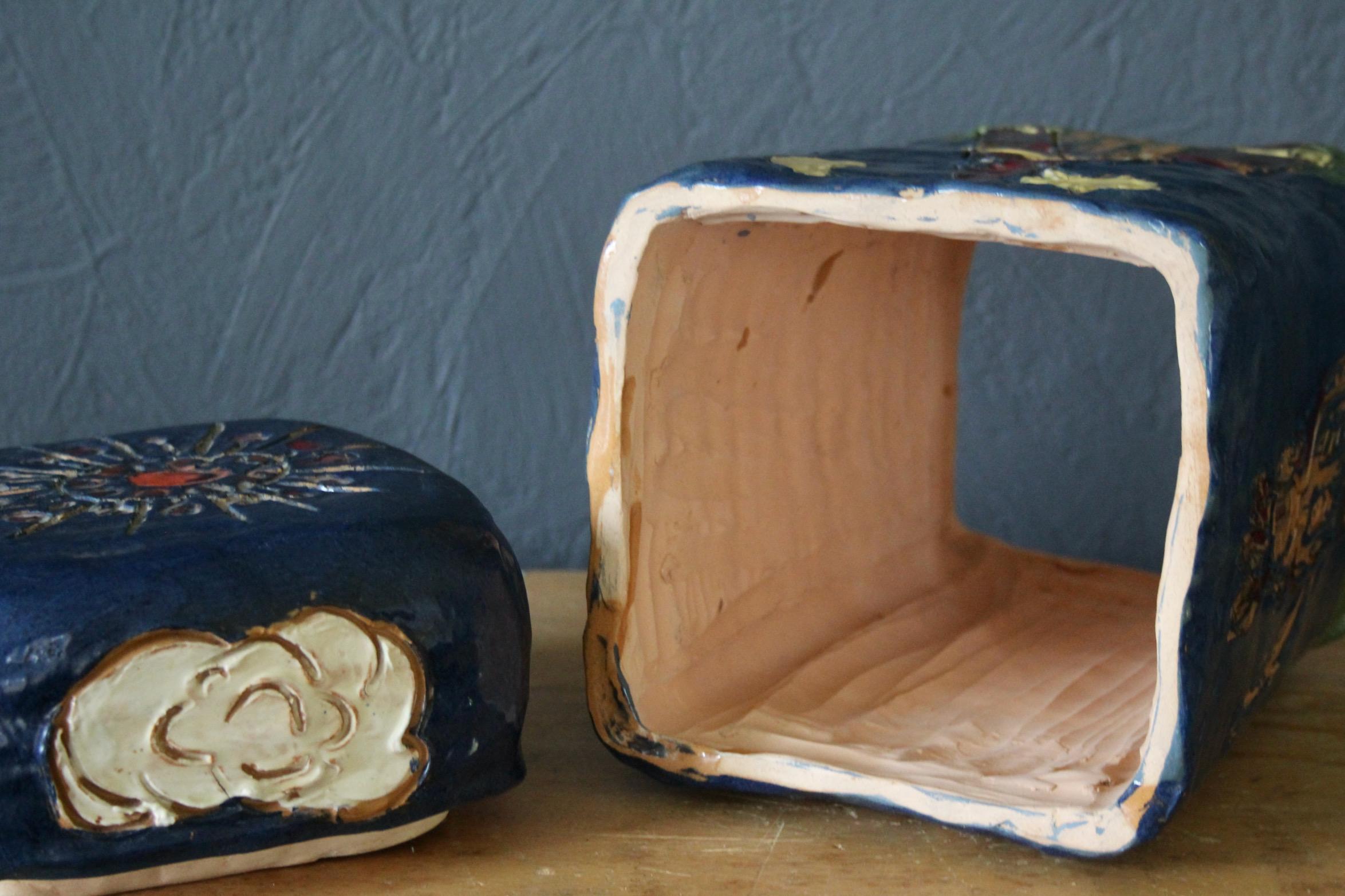 Decorative naive ceramic box en venta 1