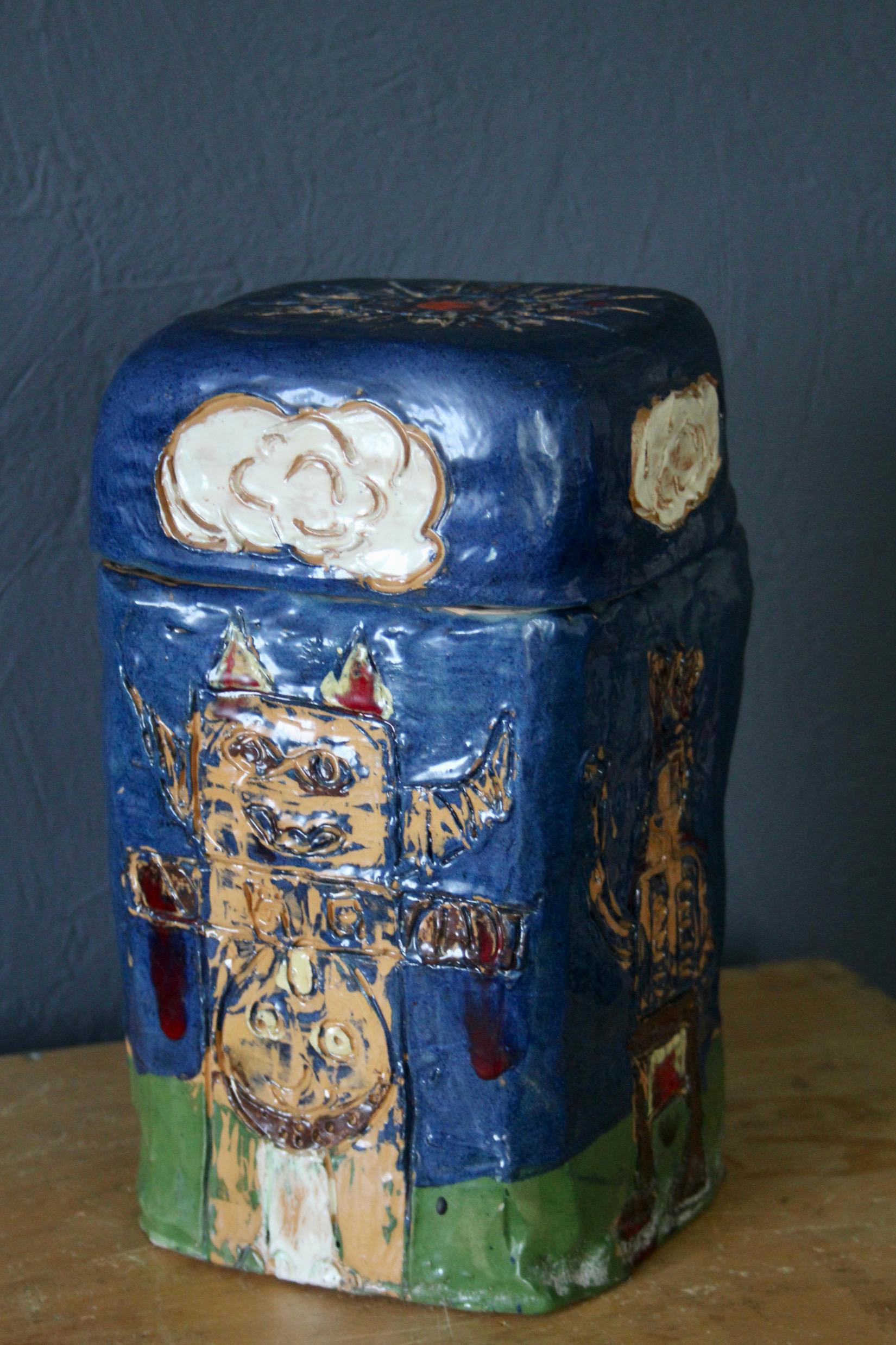 Decorative naive ceramic box en venta 2