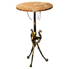 Decorative Napoleon III marble and metal painted gueridon
