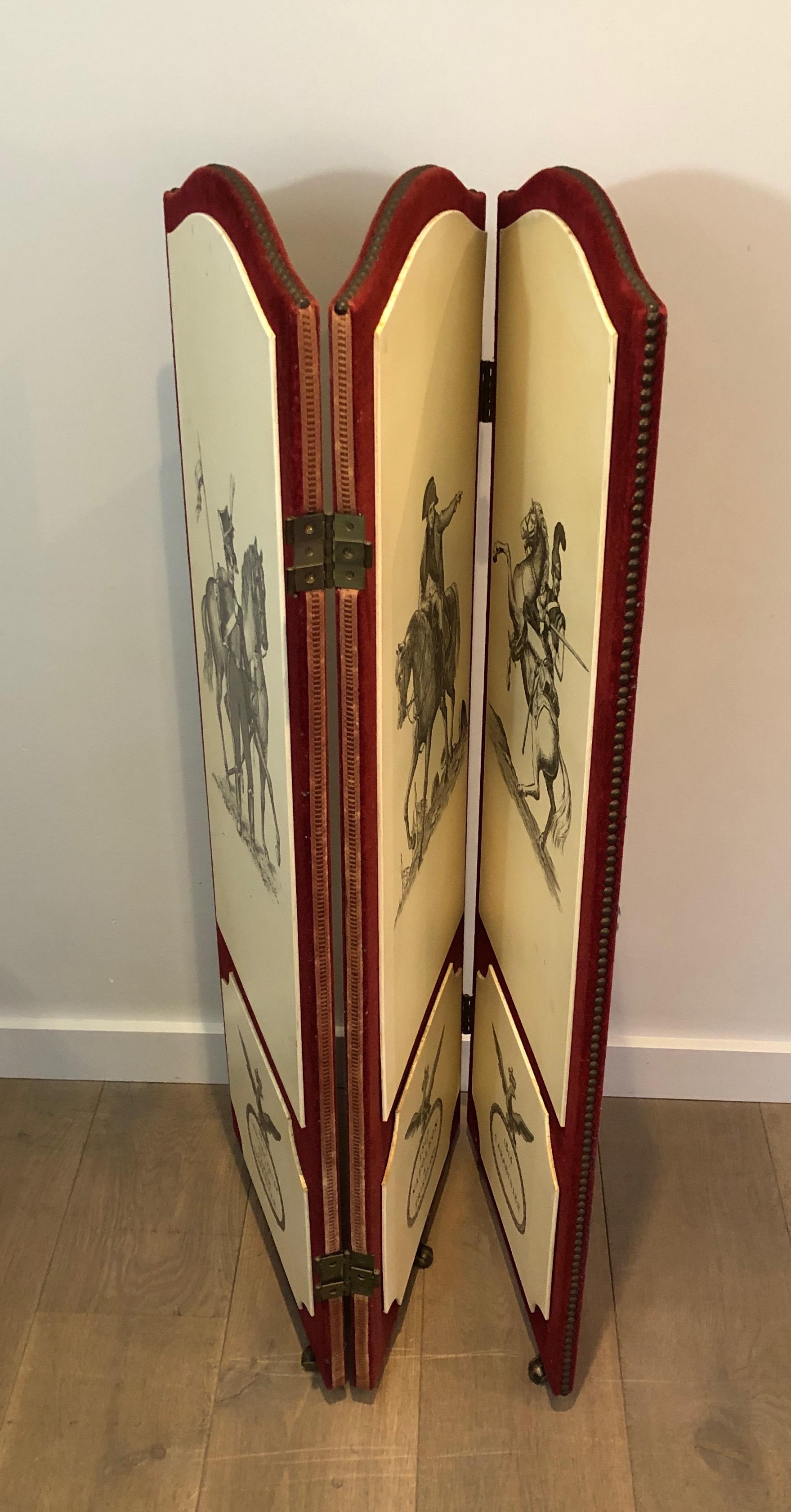 Decorative Napoleon Screen in the Style of Pietro Fornasseti, French Work, 1940s For Sale 10