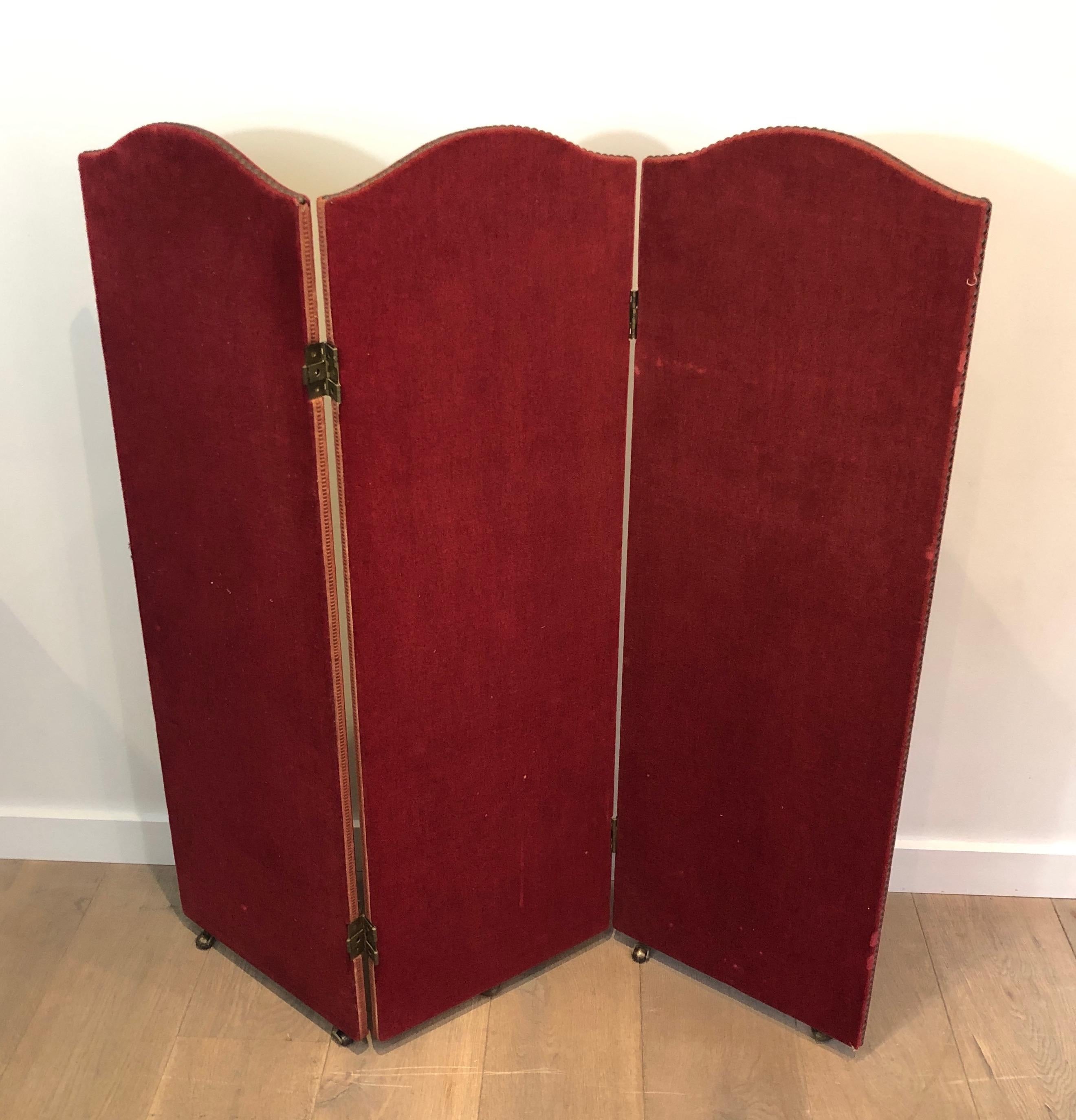 Decorative Napoleon Screen in the Style of Pietro Fornasseti, French Work, 1940s For Sale 3