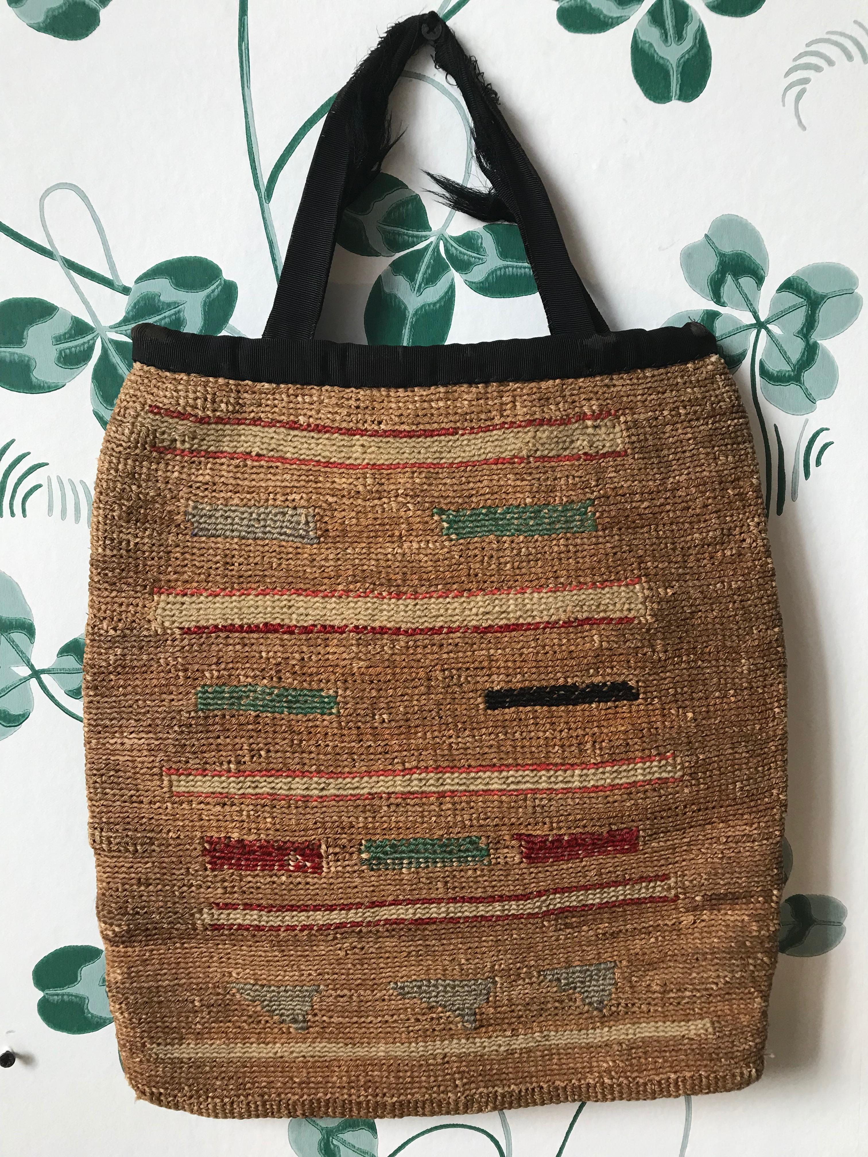 Canvas Decorative Native American Corn Husk Bag