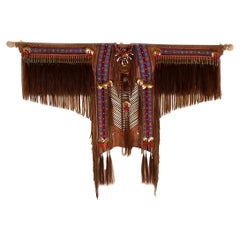 Decorative Native American War Shirt Beadwork on Felt and Leather