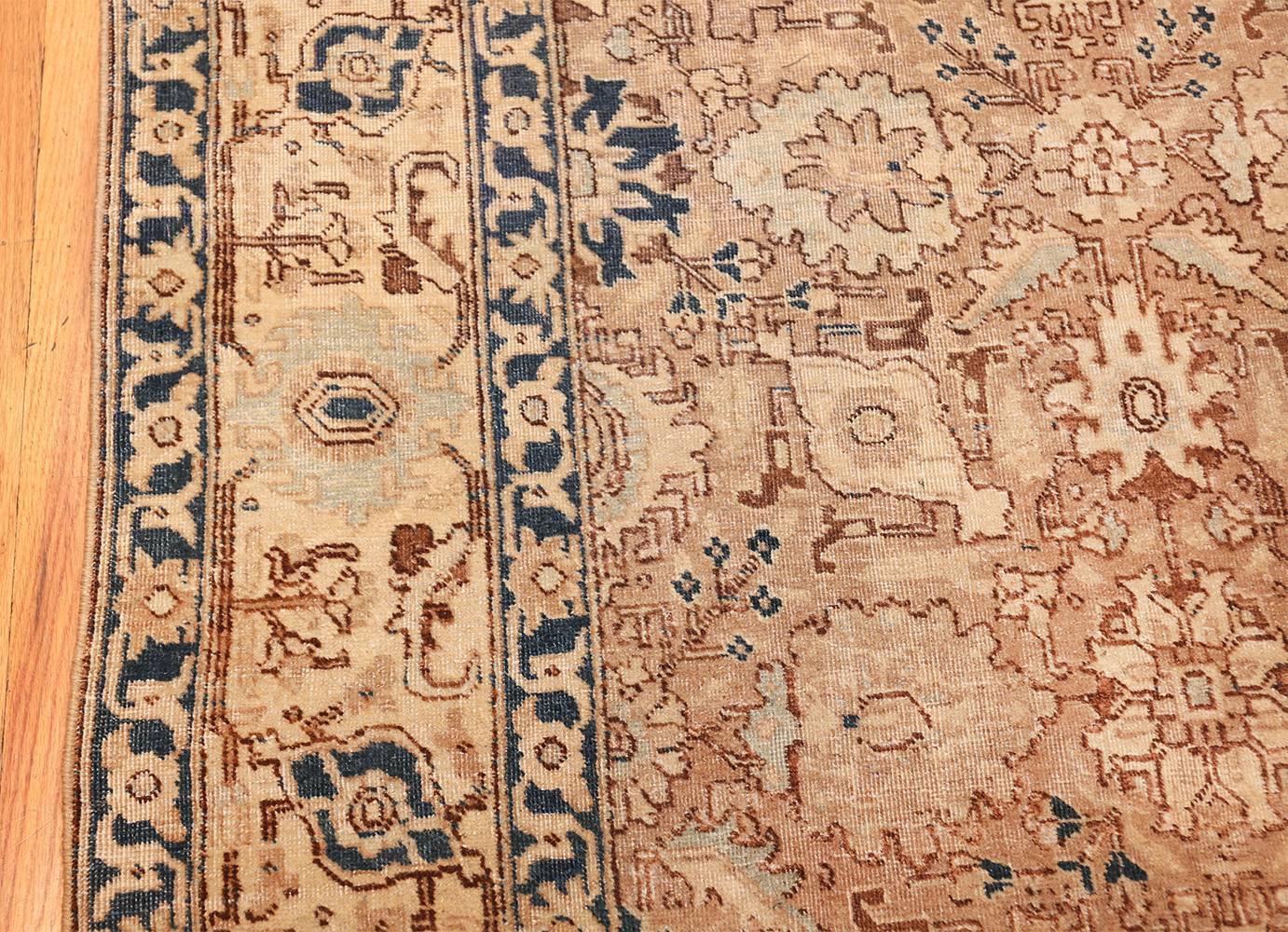 Wool Decorative Neutral Antique Room Size Persian Tabriz Rug. Size: 6 ft 4 in x 10 ft