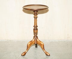 Decorative Nicely Turned Hardwood Tripod Lamp Side End Wine Occasional Table