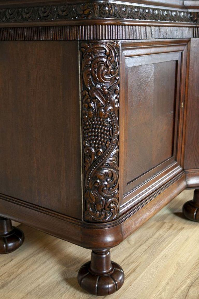 Decorative Oak Sideboard from the Interwar Period in Dark Brown For Sale 6