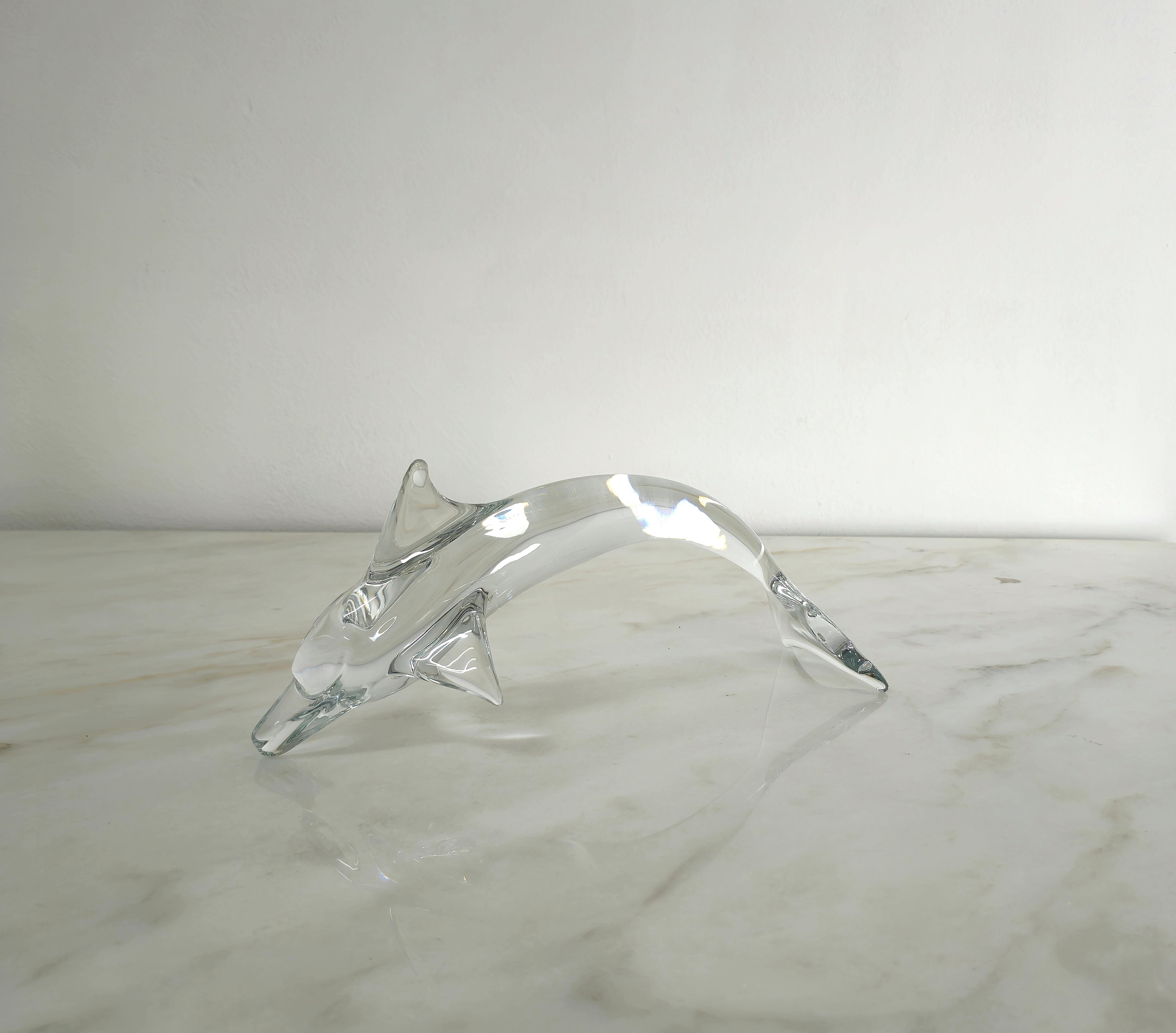 Mid-Century Modern Decorative Object Animal Sculpture Crystal Glass Daum France Midcentury 1980s