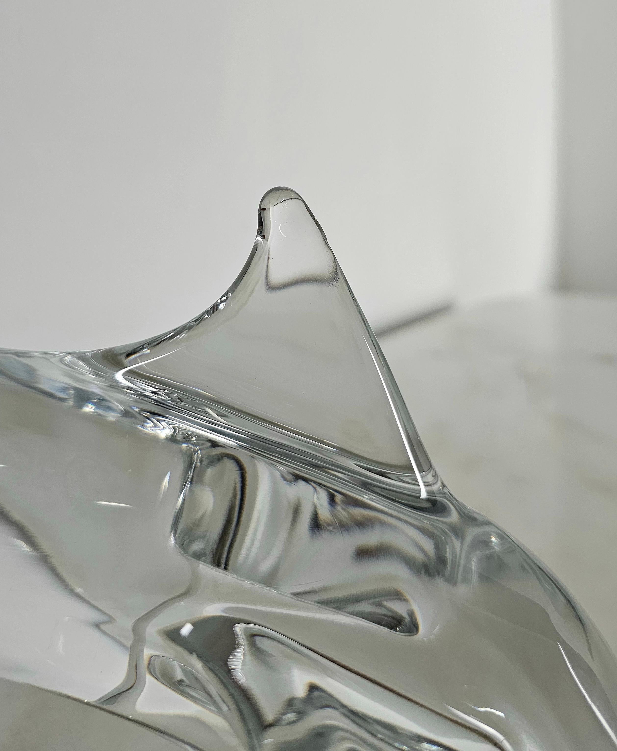 French Decorative Object Animal Sculpture Crystal Glass Daum France Midcentury 1980s