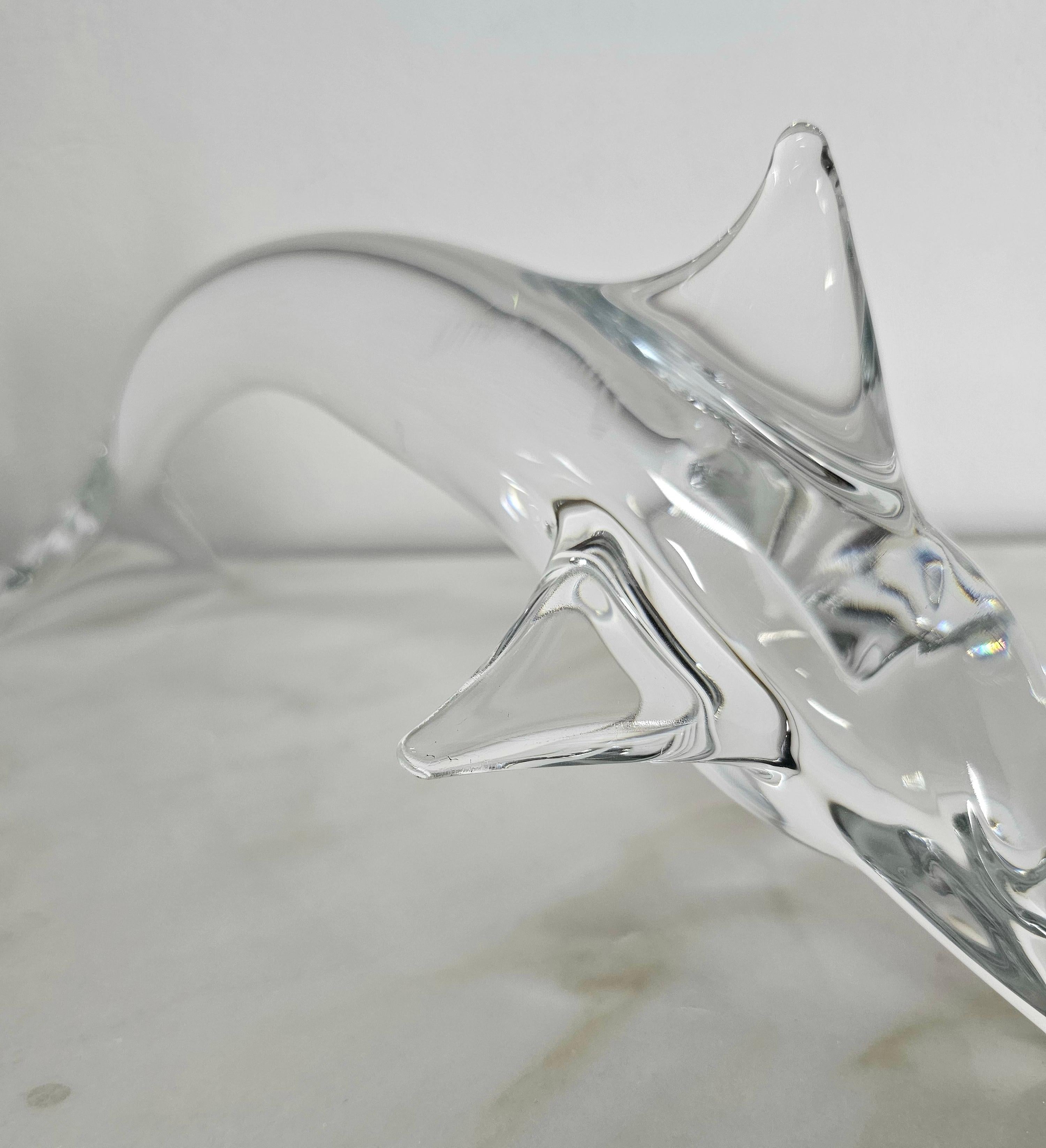 Decorative Object Animal Sculpture Crystal Glass Daum France Midcentury 1980s In Good Condition For Sale In Palermo, IT