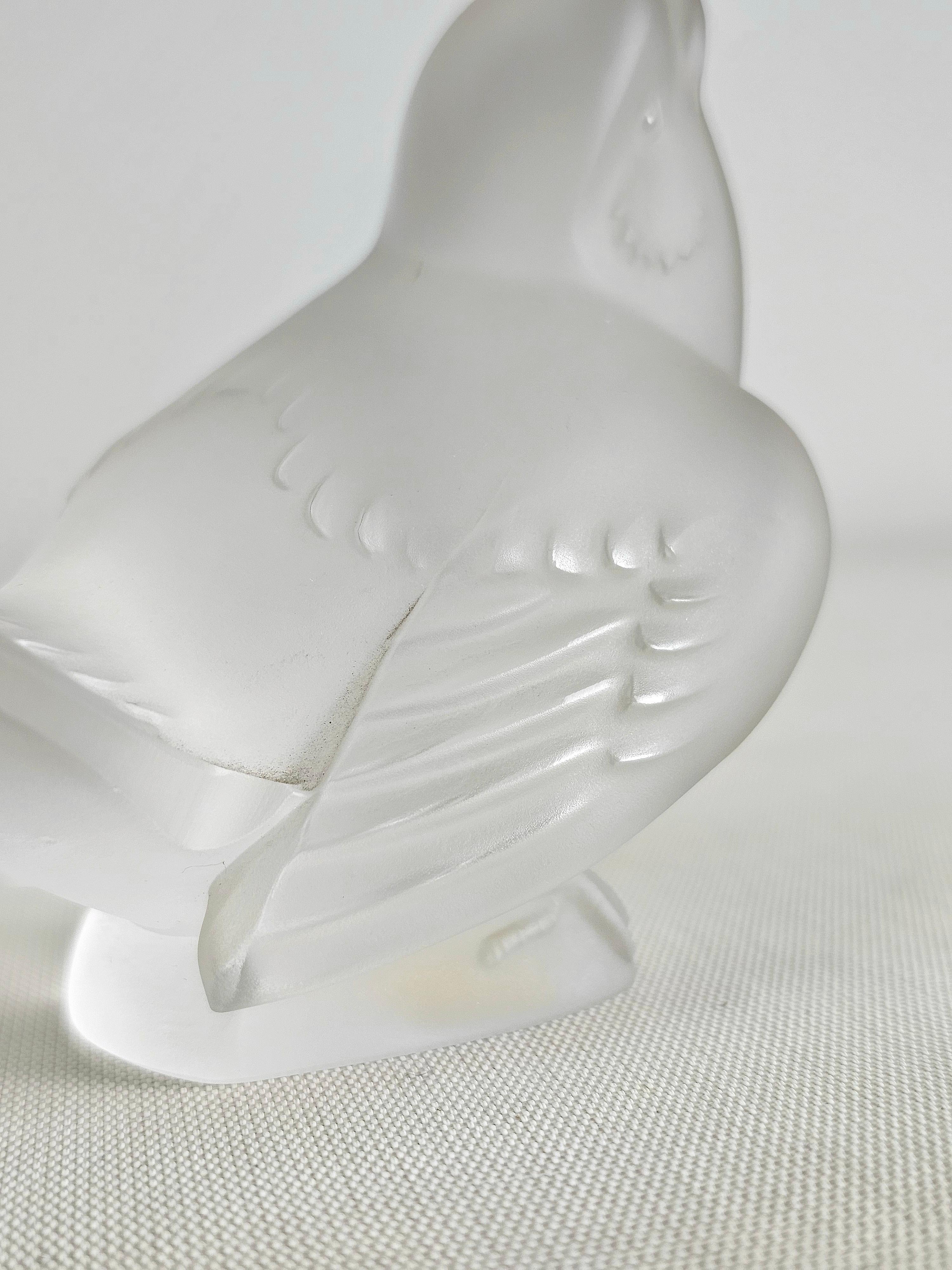 French Decorative Object Animal Sculpture Crystal Glass Lalique Midcentury France 1960s For Sale