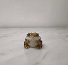 Decorative Object Animal Sculpture Frog Porcelain Midcentury Modern Italy 1960s