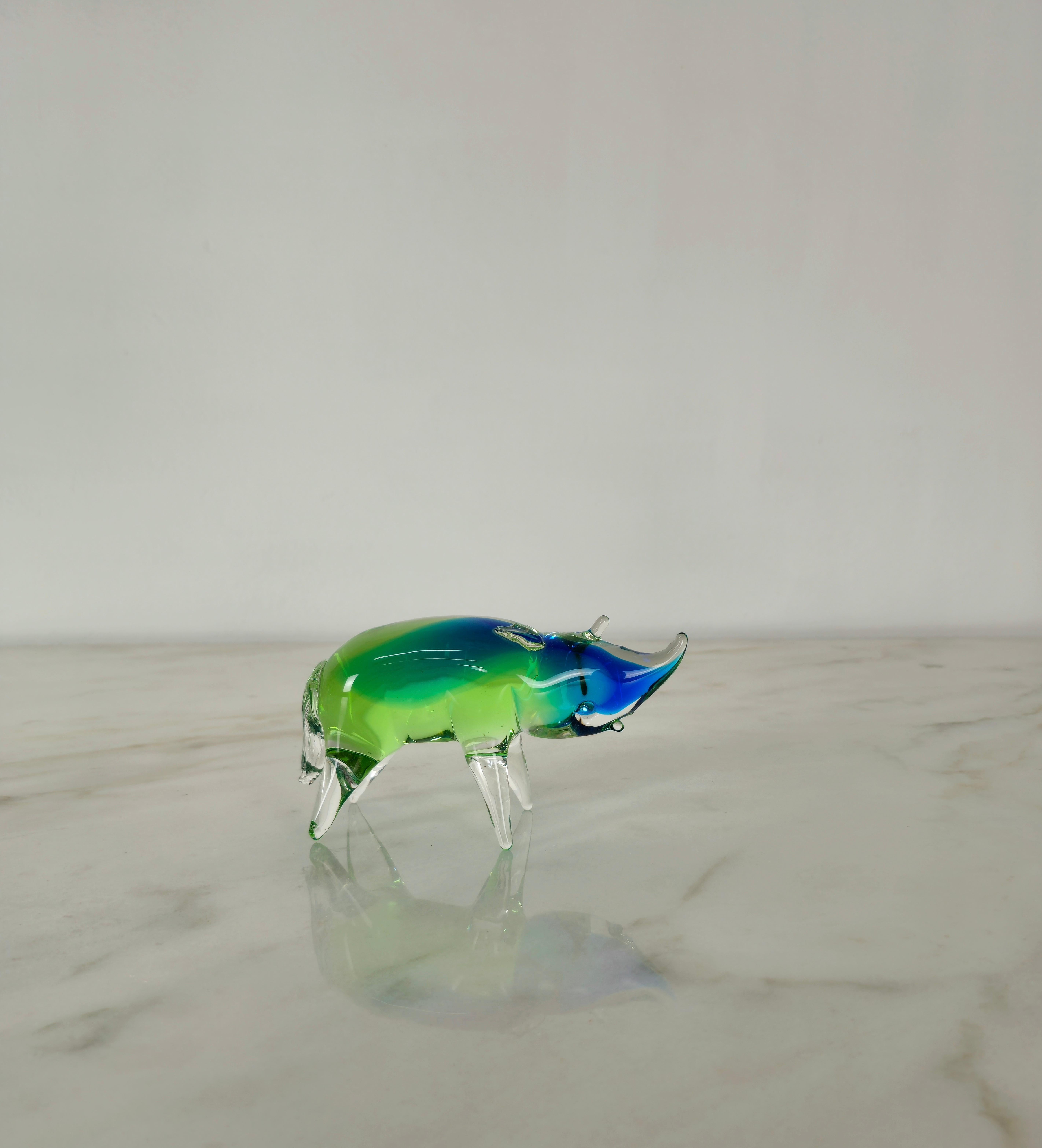 Decorative Object Animal Sculpture Murano Glass Mid-Century Modern Italy 1980s In Good Condition In Palermo, IT