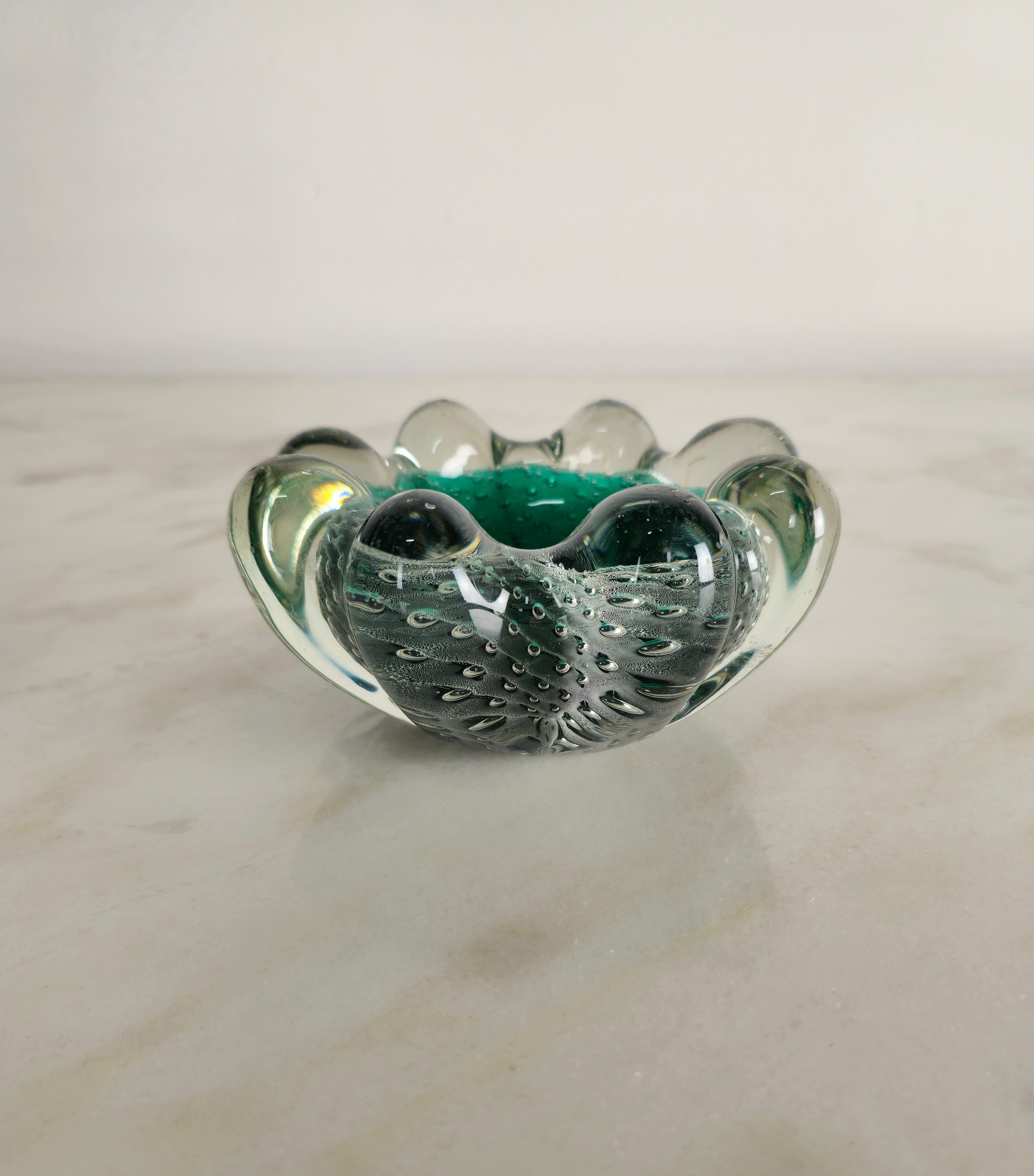 Mid-Century Modern Decorative Object Bowl Seguso Bullicante Murano Glass Midcentury, Italy, 1950s
