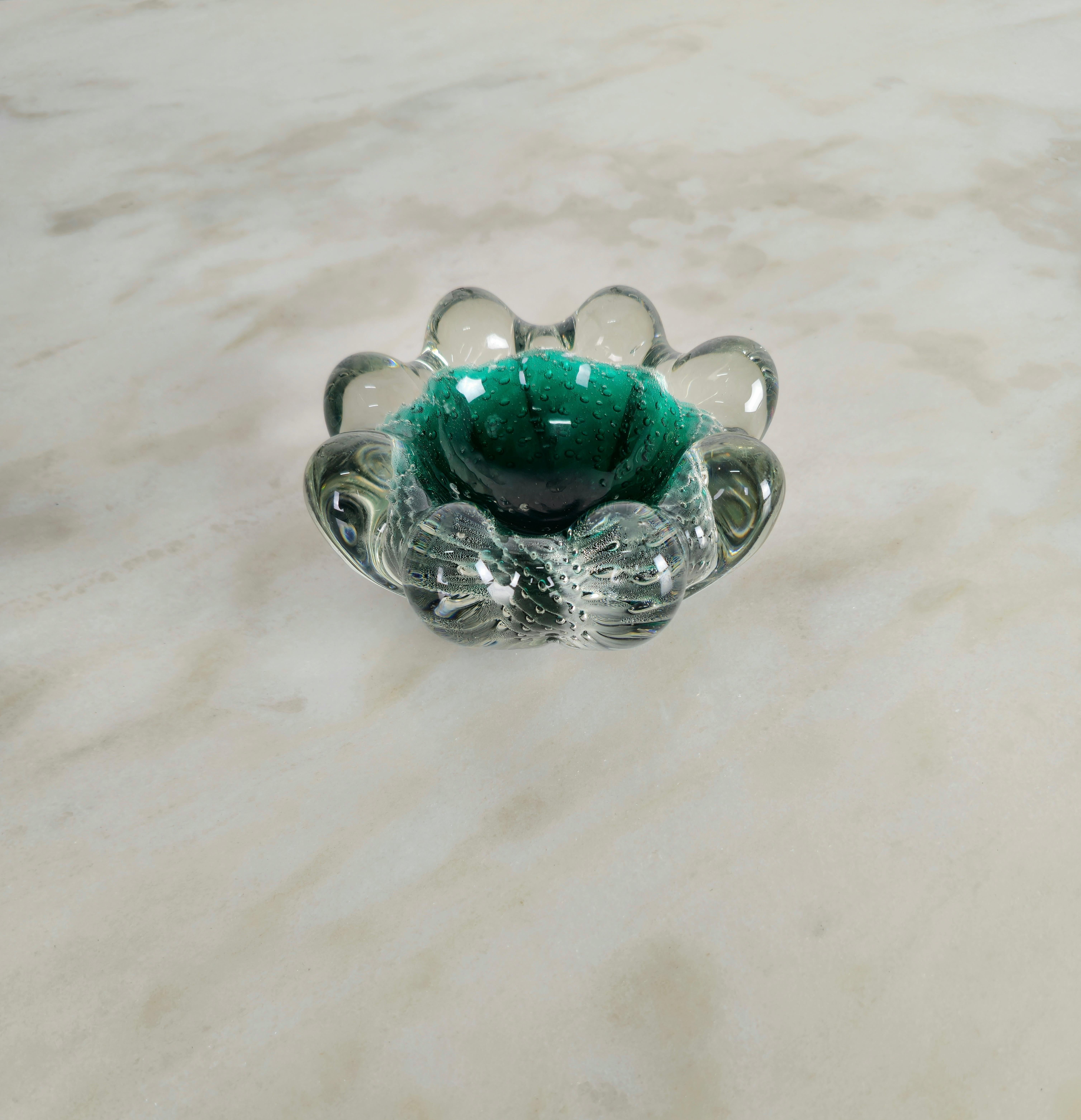 20th Century Decorative Object Bowl Seguso Bullicante Murano Glass Midcentury, Italy, 1950s
