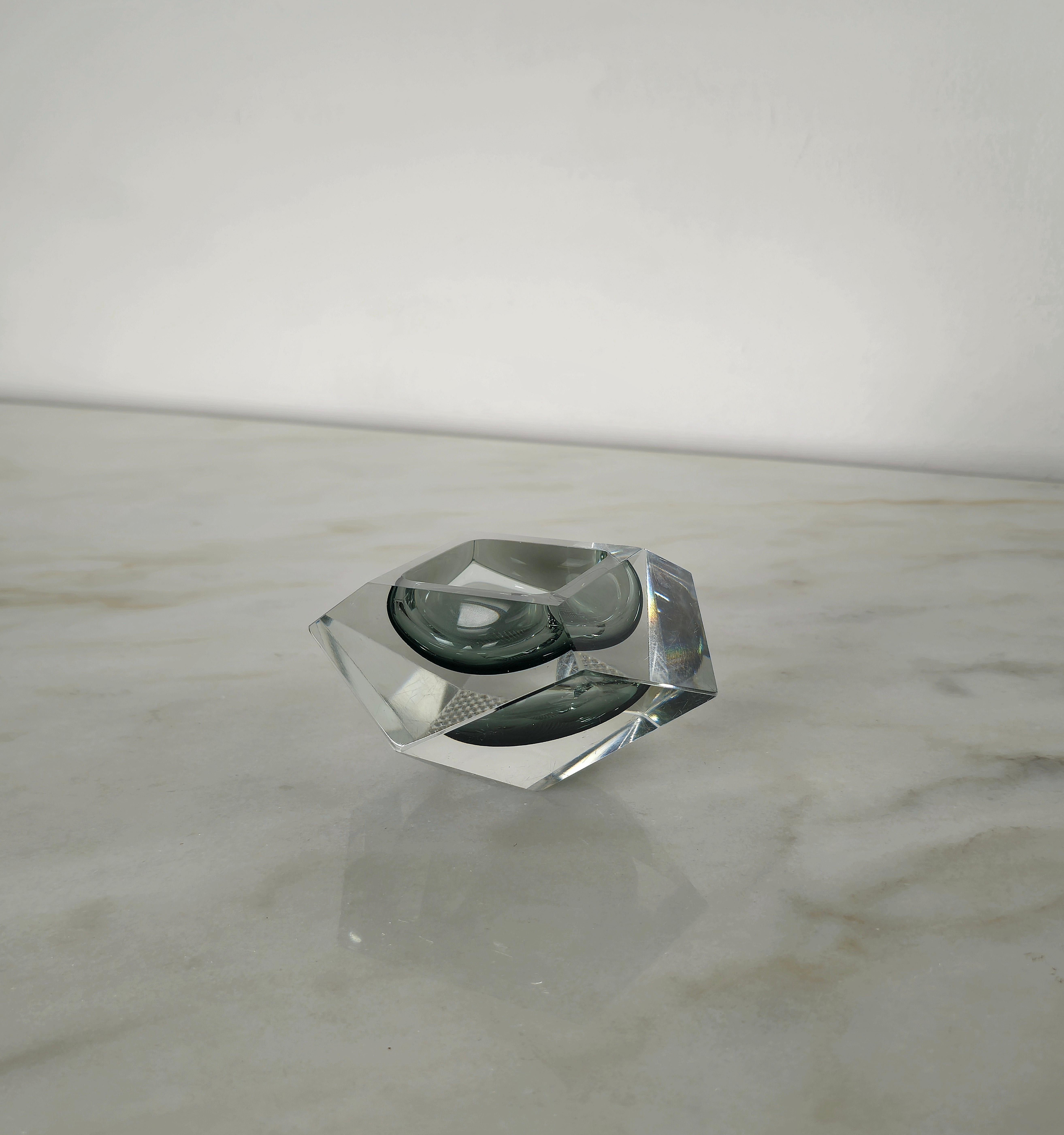 20th Century Decorative Object Bowl Vide-Poche Flavio Poli Murano Glass Midcentury Italy 1960 For Sale