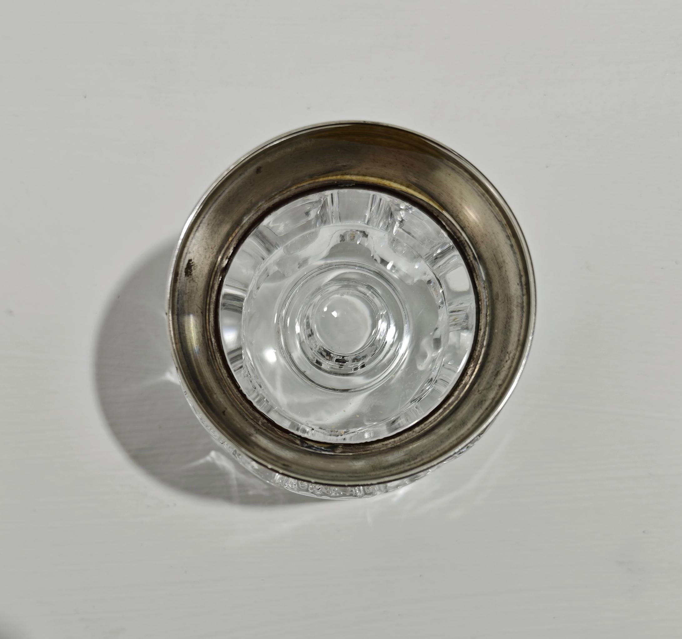 Argento Oggetto decorativo Portacandele in vetro e argento 800 Mid-Century Modern Italy 70 in vendita