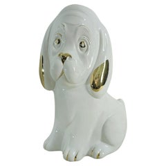 Vintage Decorative Object Dog Porcelain Sculpture Midcentury Modern Italian Design 1970s