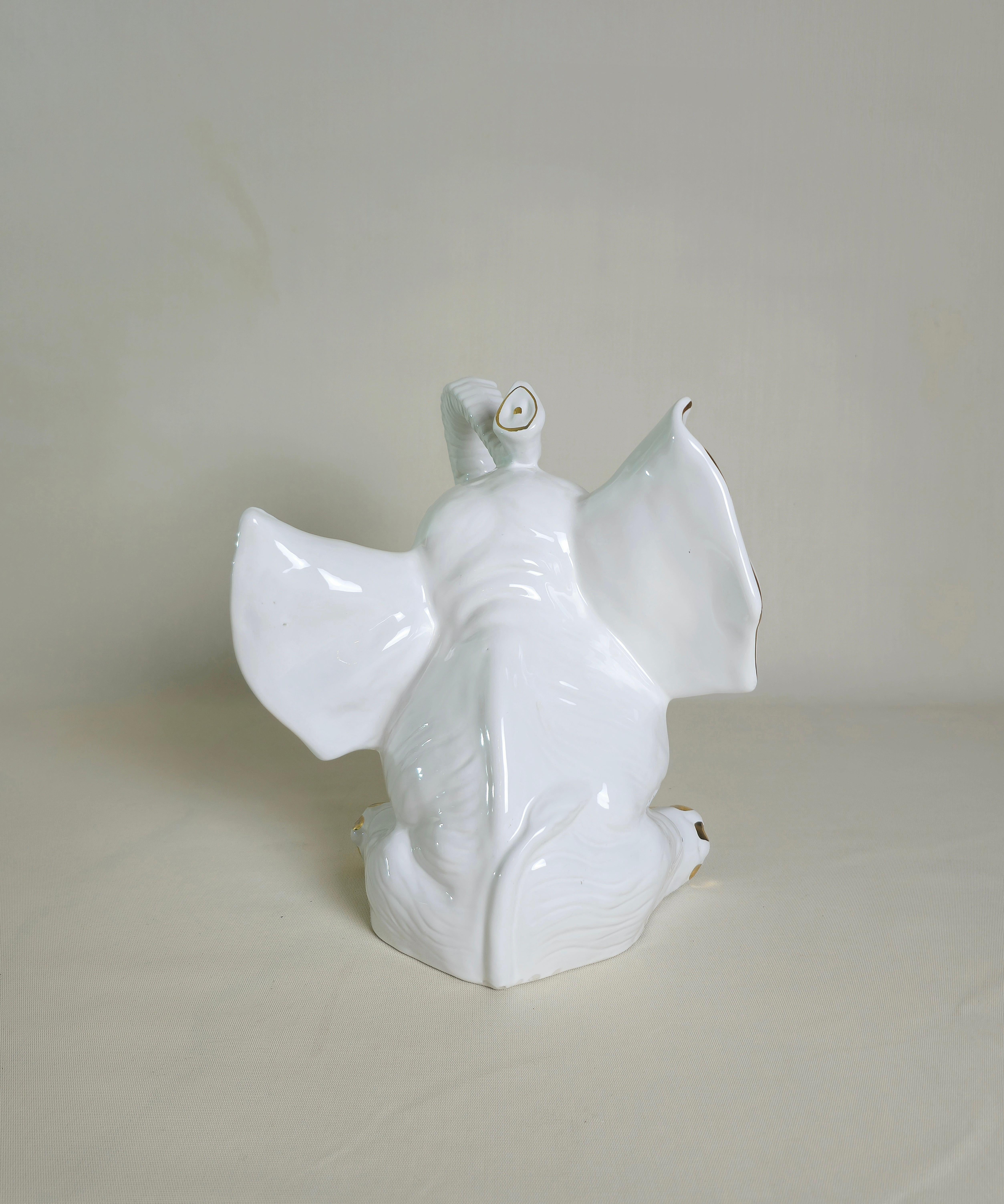 20th Century Decorative Object Elephant Porcelain Midcentury Modern Italian Design 1970s For Sale