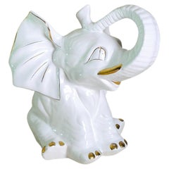 Antique Decorative Object Elephant Porcelain Midcentury Modern Italian Design 1970s