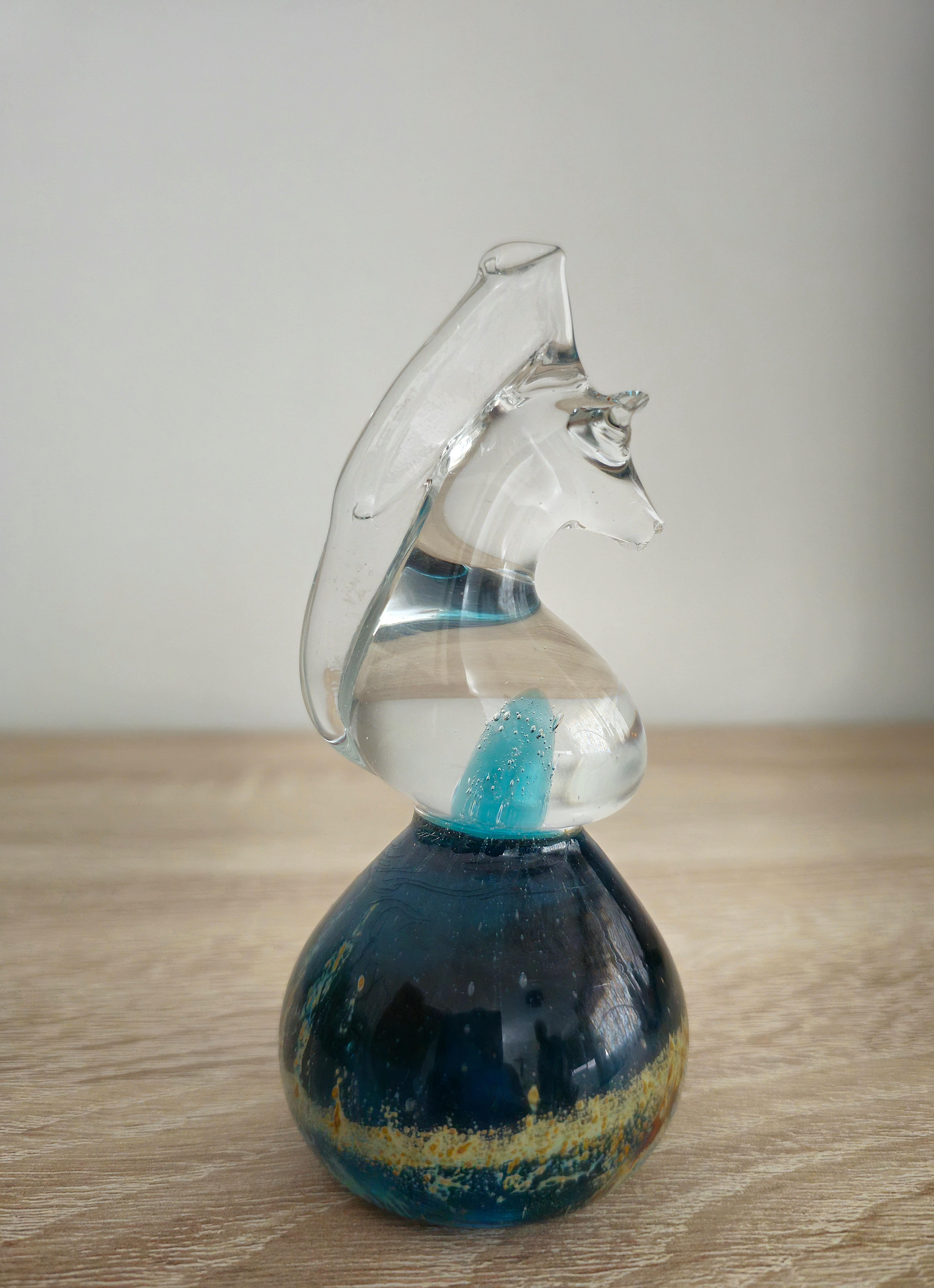 Late 20th Century Decorative Object Horse Sculpture Murano Glass Mdina Modern Design 1990s