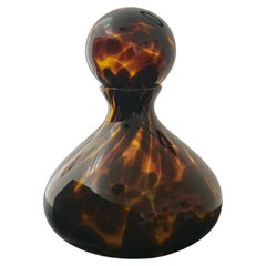 Decorative object Murano glass amber spotted Mid-Century Modern Design Italy 70s