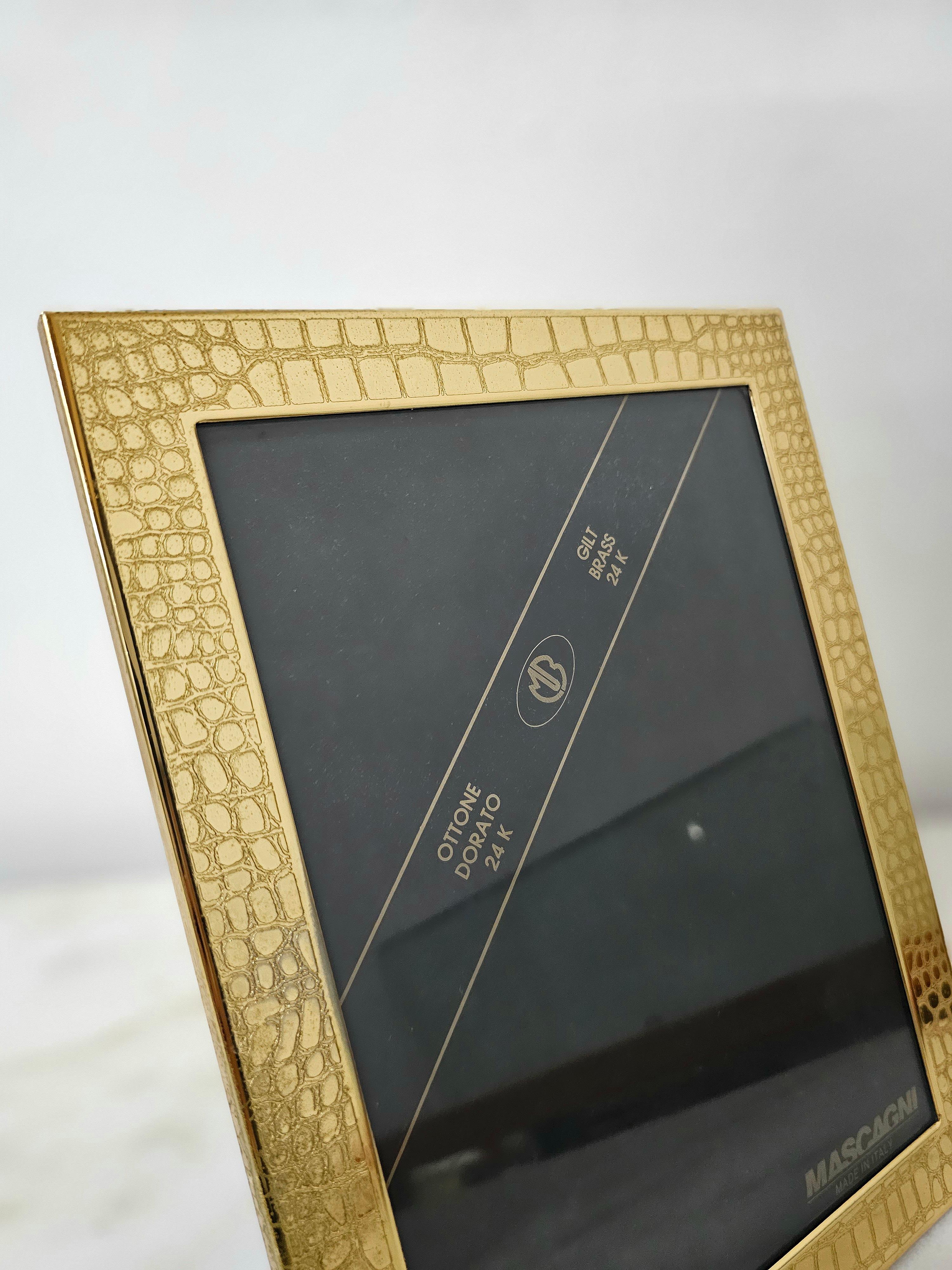 Decorative Object Picture Frame Brass Mirrored Plastic Midcentury Italy 1970s 1