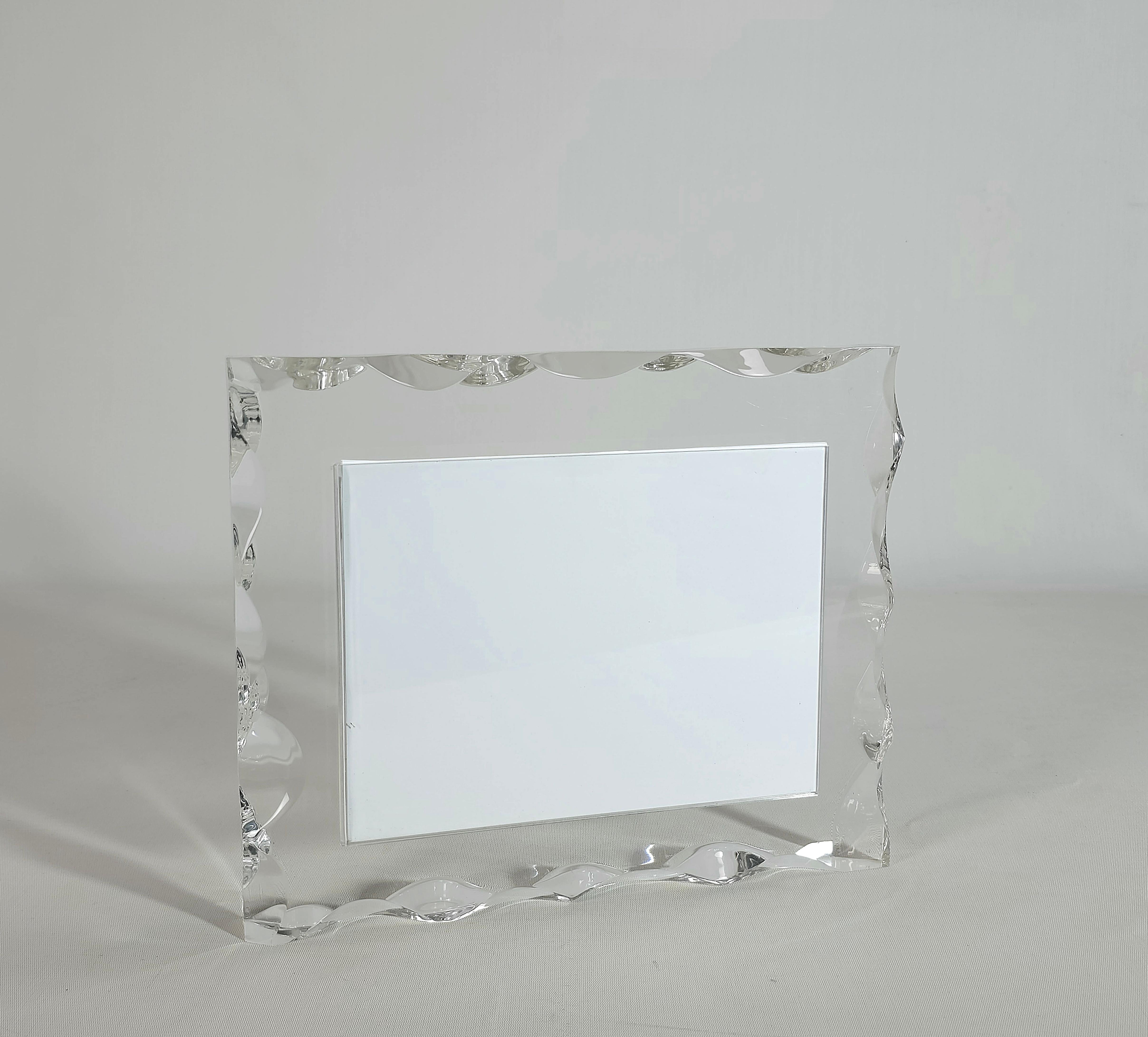 Mid-Century Modern Decorative Object Picture Frame Plexglass Midcentury Italian Design 1980s For Sale