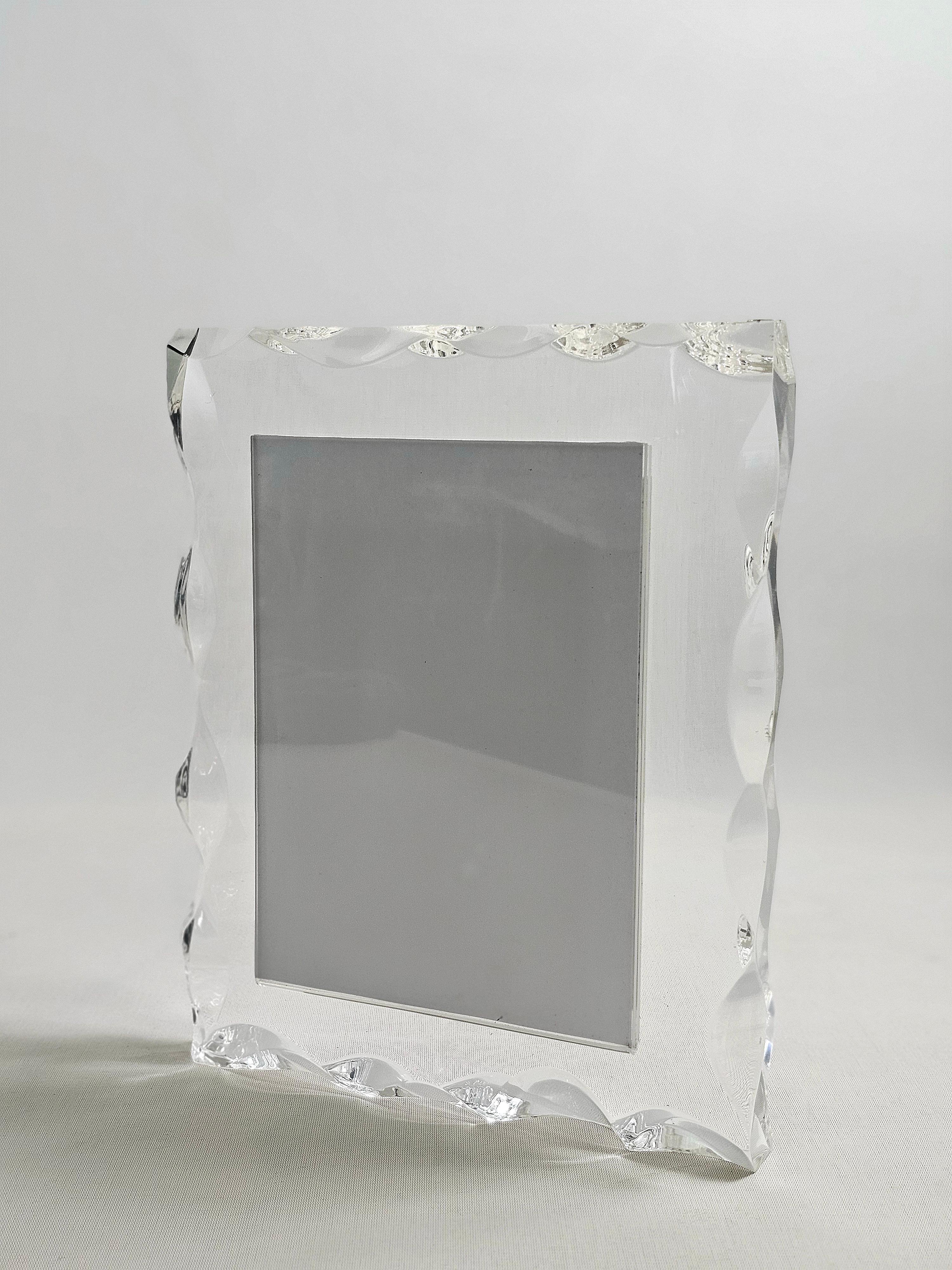 20th Century Decorative Object Picture Frame Plexglass Midcentury Italian Design 1980s For Sale