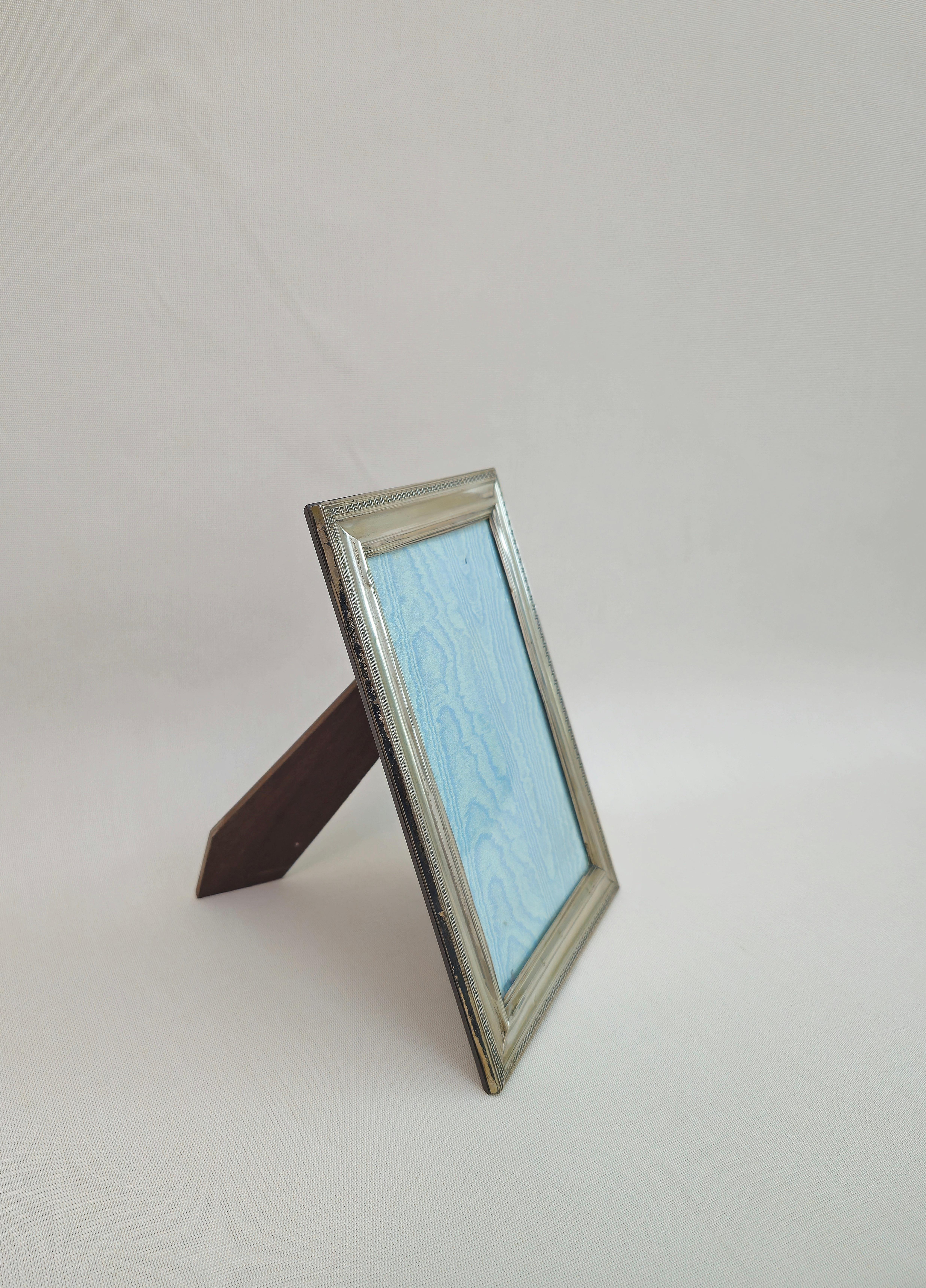 Decorative Object Picture Frame Silver 800 Wood Midcentury Italian Design 1950s In Good Condition For Sale In Palermo, IT