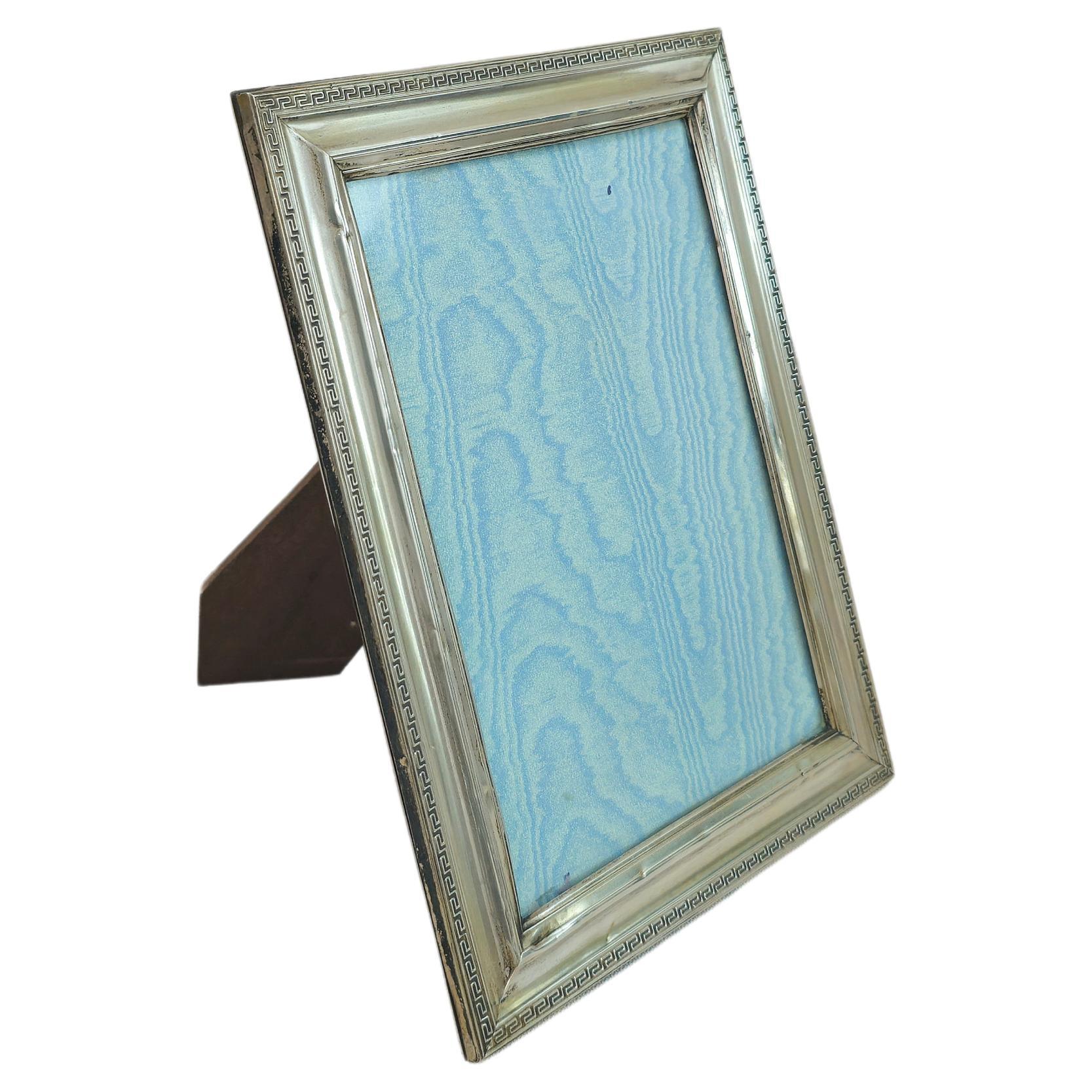 Decorative Object Picture Frame Silver 800 Wood Midcentury Italian Design 1950s For Sale