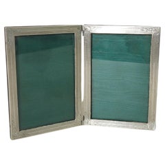 Decorative Object Picture Frame Silver Leaf Wood Postmodern Italian Design 1950s Retro Decorative Object Picture Frame Silver Leaf Wood Postmodern Italian Design 1950s